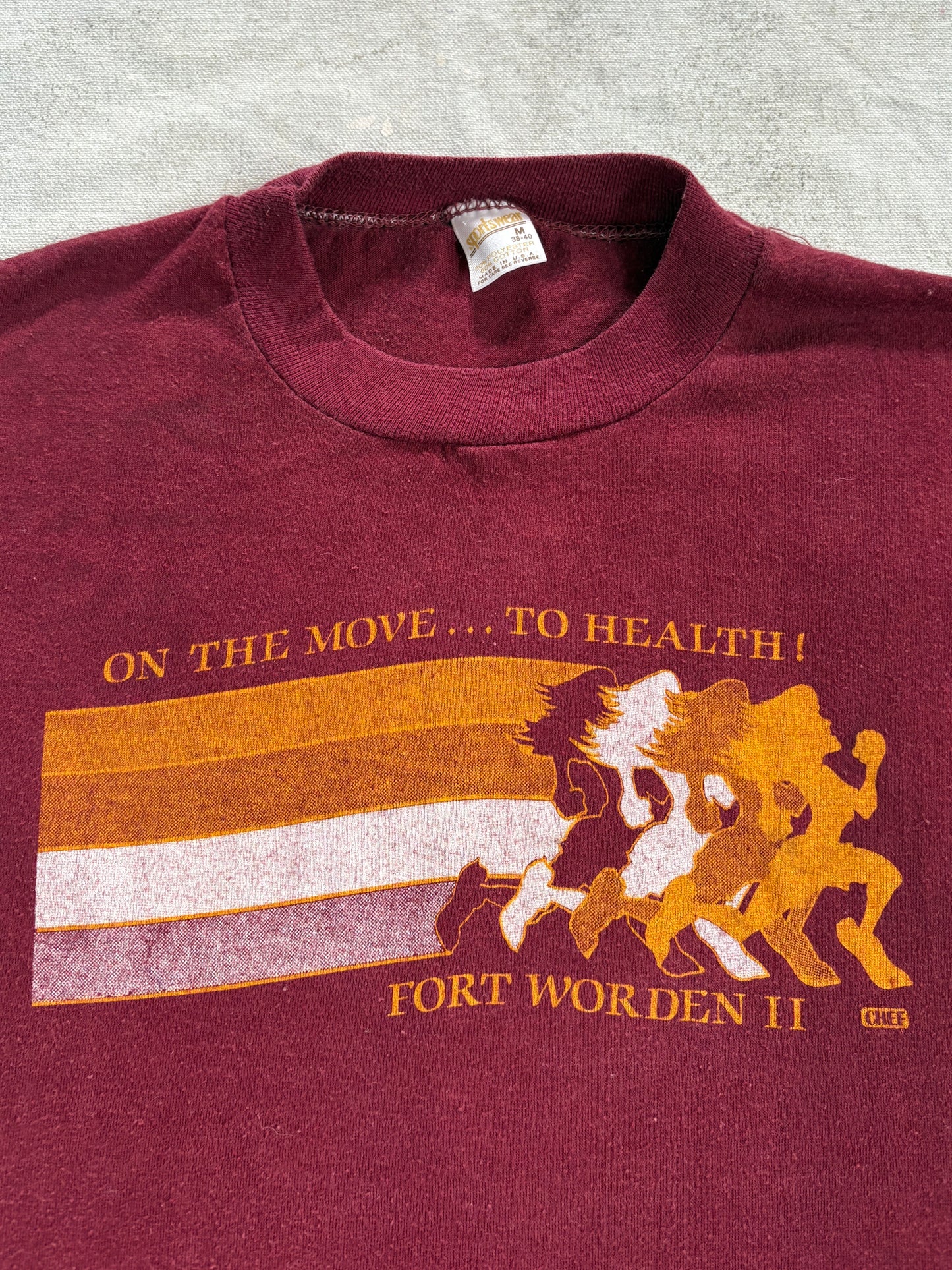 Vintage 80s On The Move To Health Fort Worden Run Tee