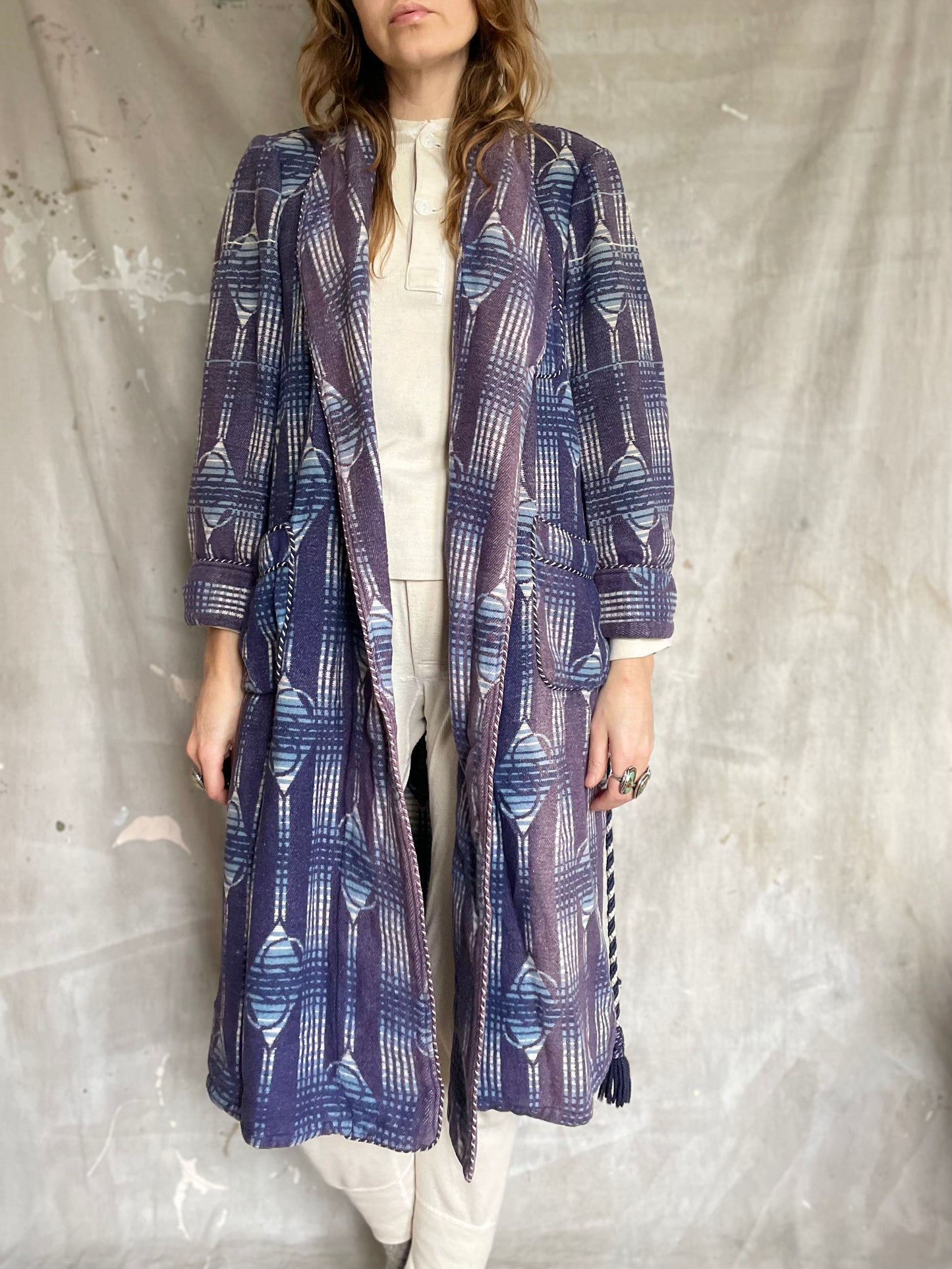 50s Blue Geometric Beacon Robe