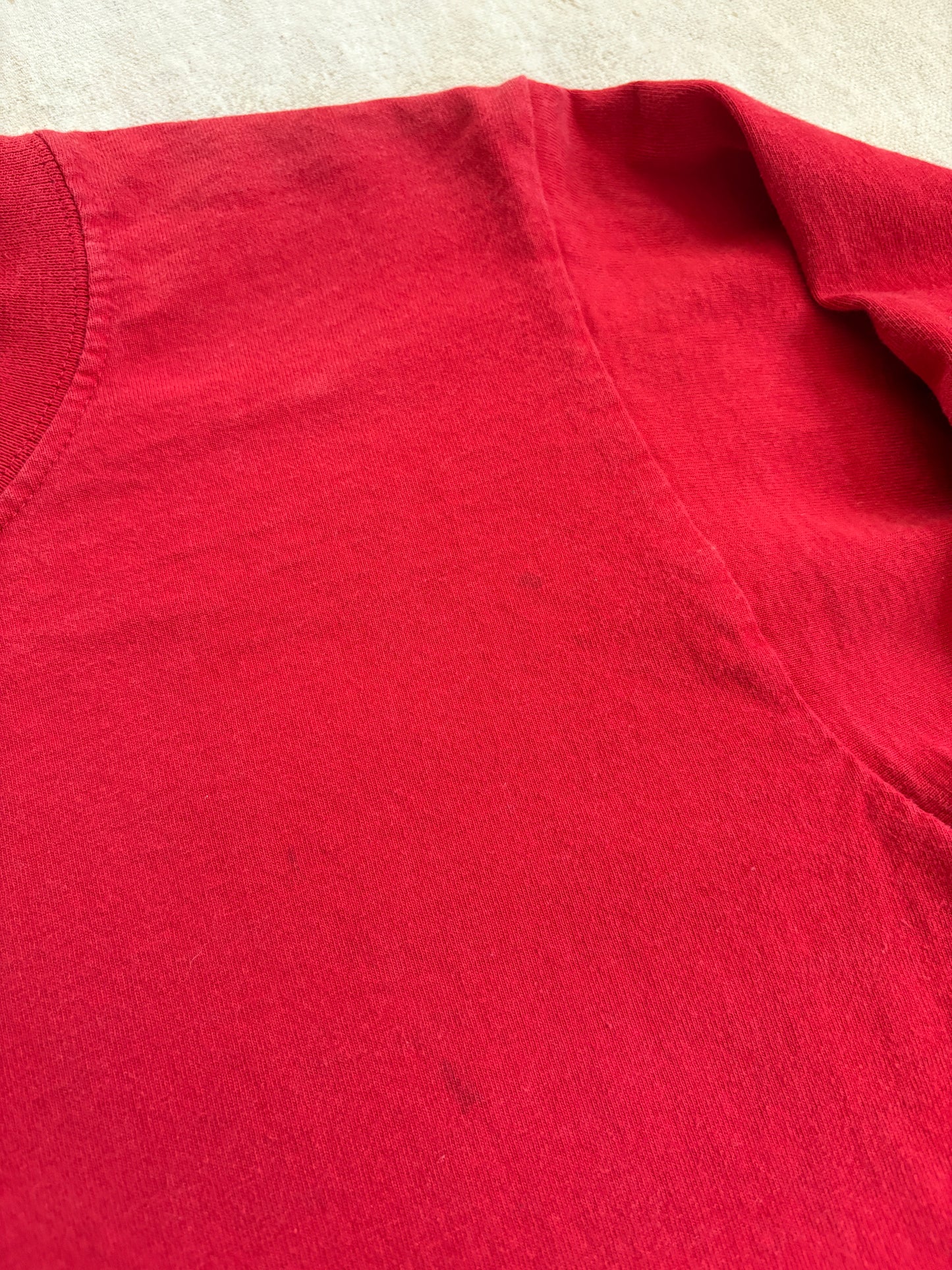 Vintage 90s Blank Red Cropped Long Sleeved Tee