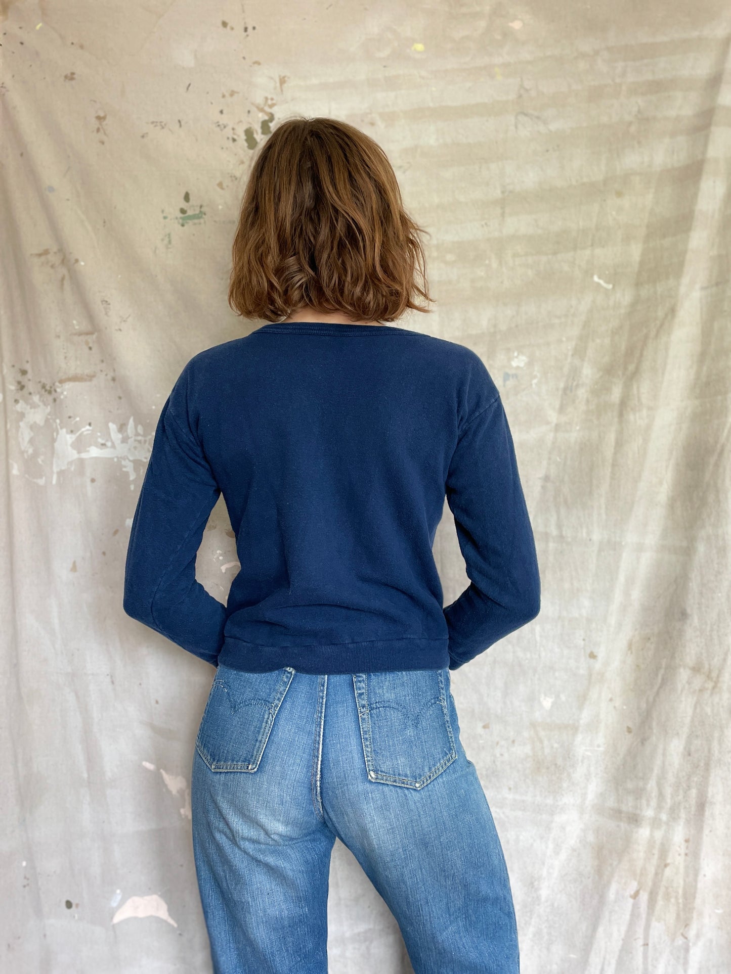 70s Blank Navy Blue Sweatshirt