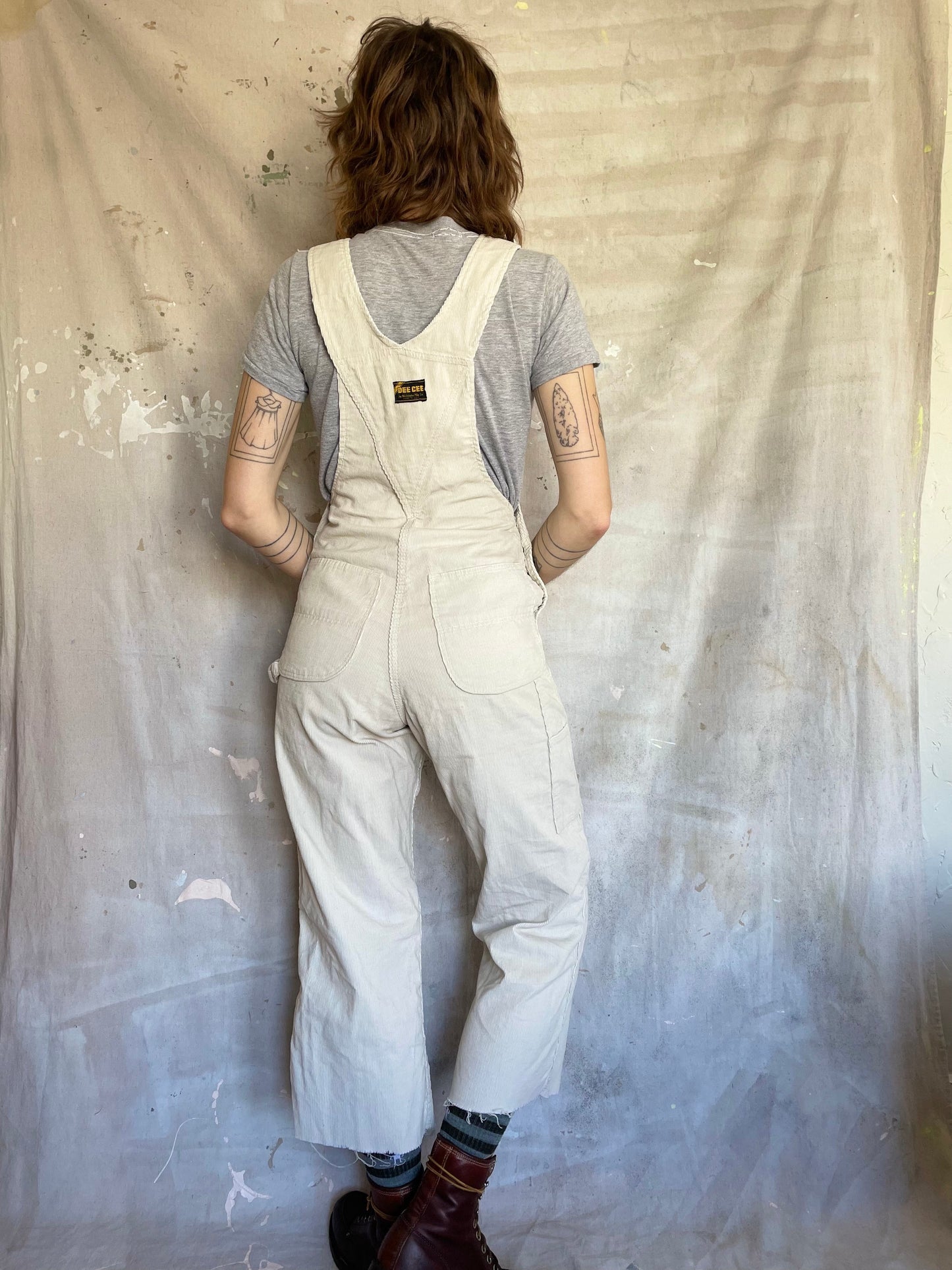 80s DeeCee Ecru Corduroy Overalls