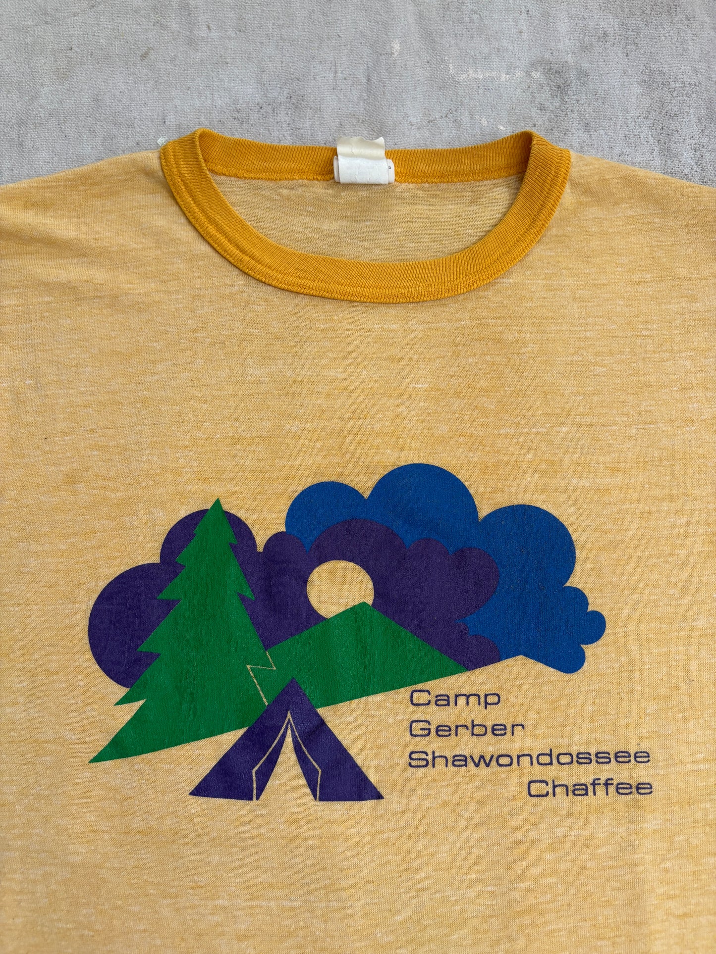 Vintage 80s Camp Gerber Shawondossee Chaffe Ringer Tee