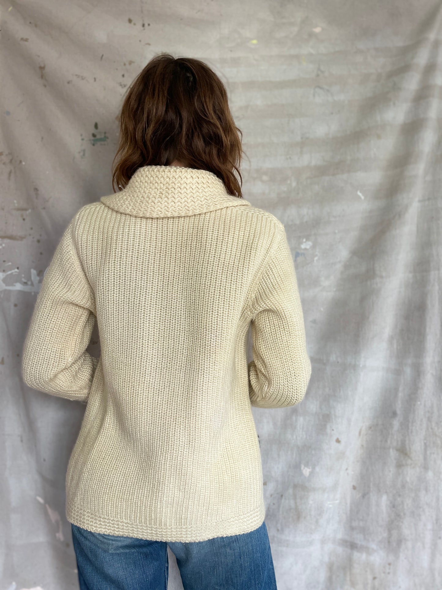 30s/40s Shawl Collar Curling Sweater