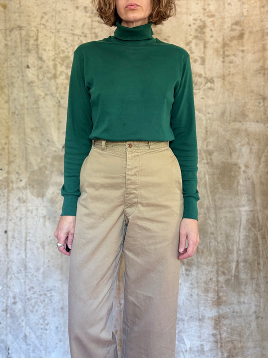 Vintage 90s Duofold Blank Evergreen Turtleneck