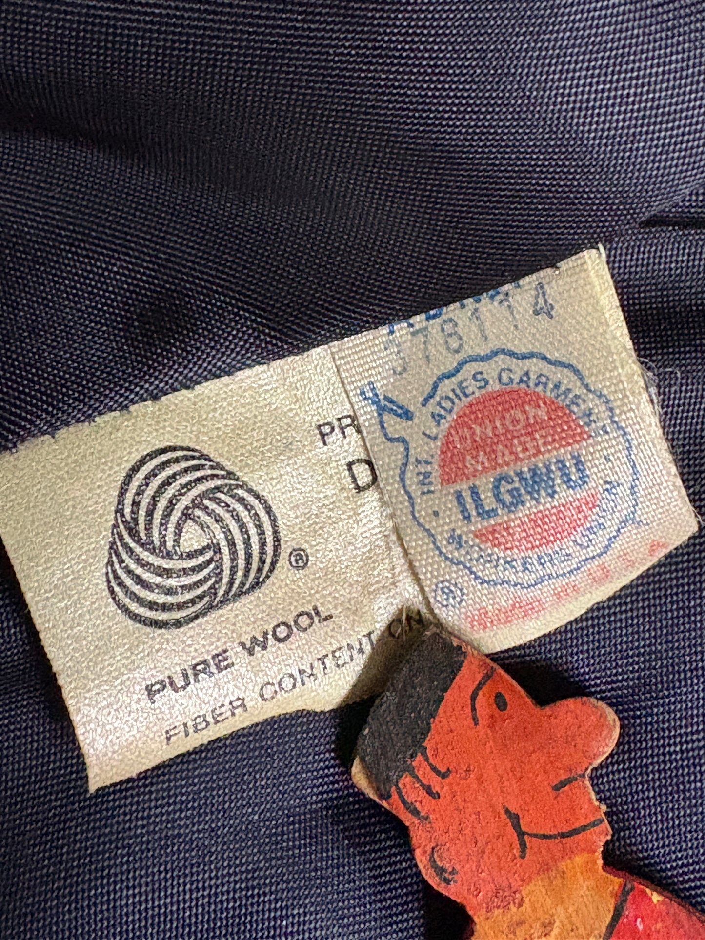 80s Navy Blue Double Breasted Peacoat