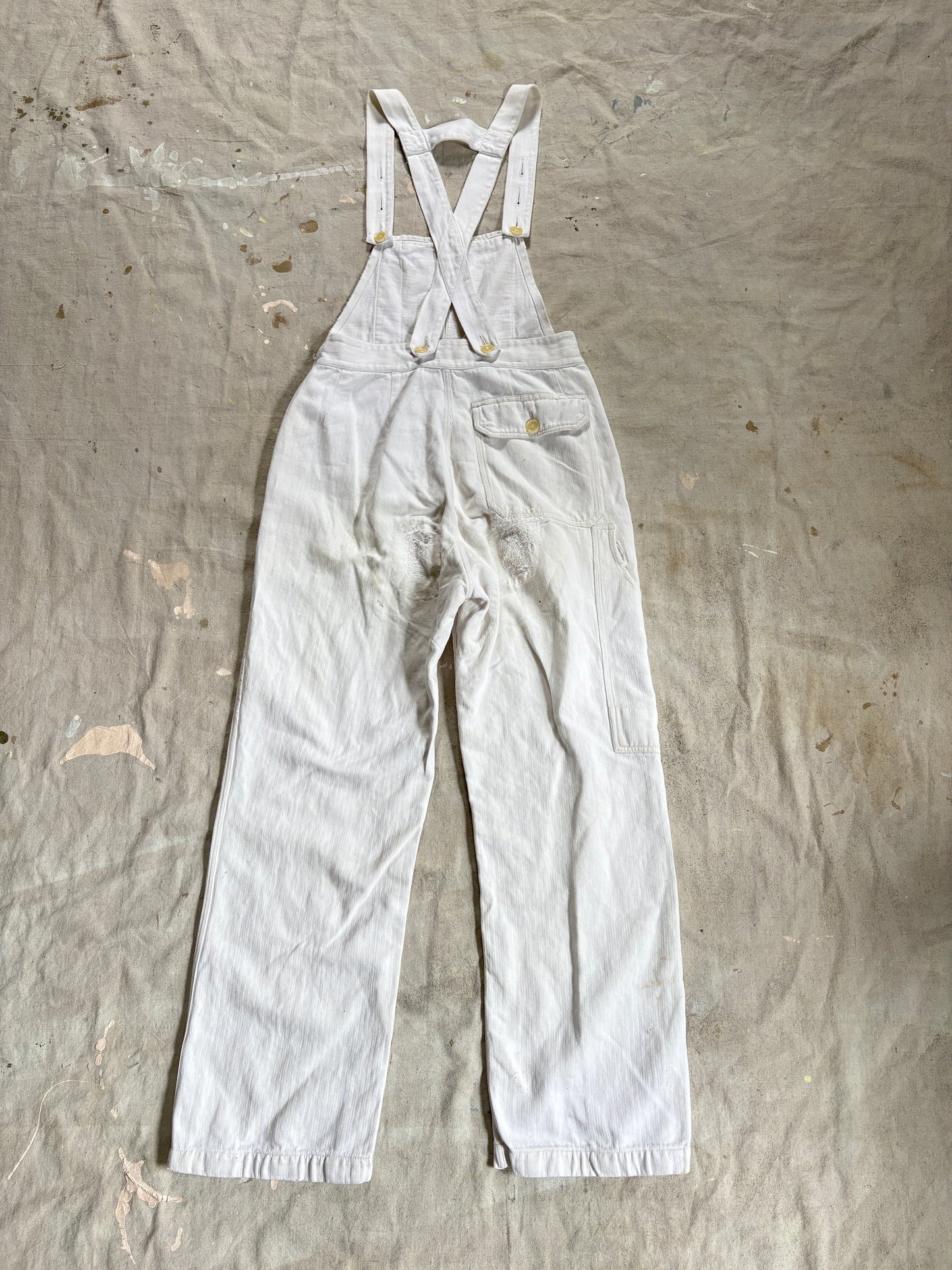60s White HBT French Workwear Overalls