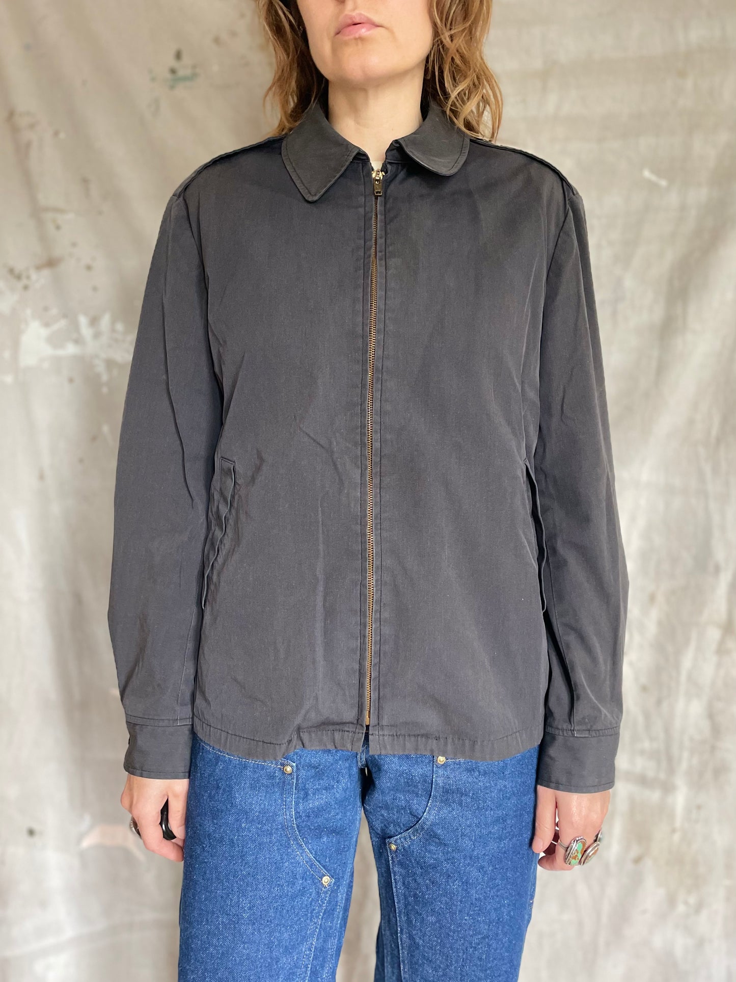 80s Black Water Repellent Lined Army Jacket