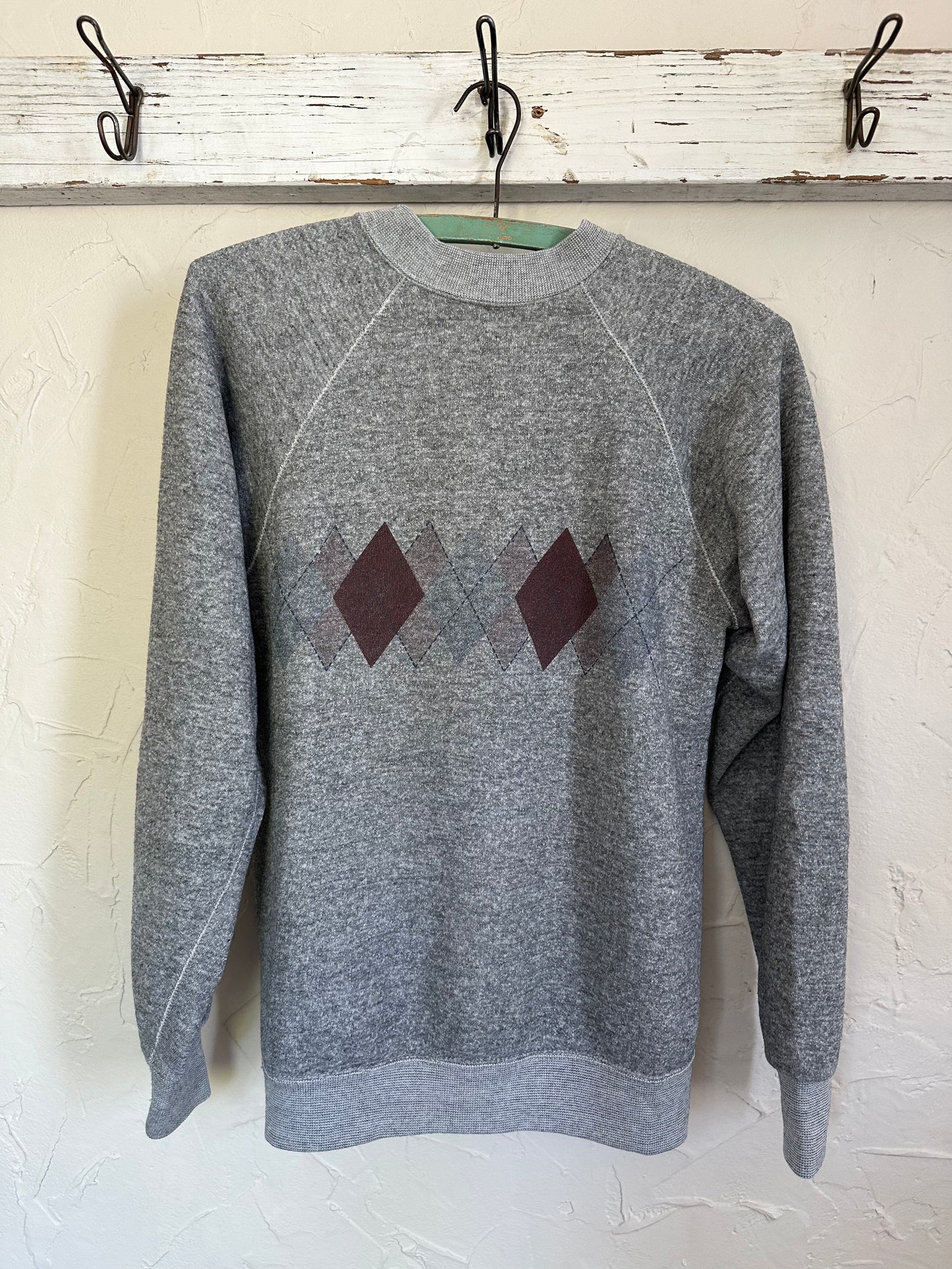 80s Argyle Pattern Sweatshirt