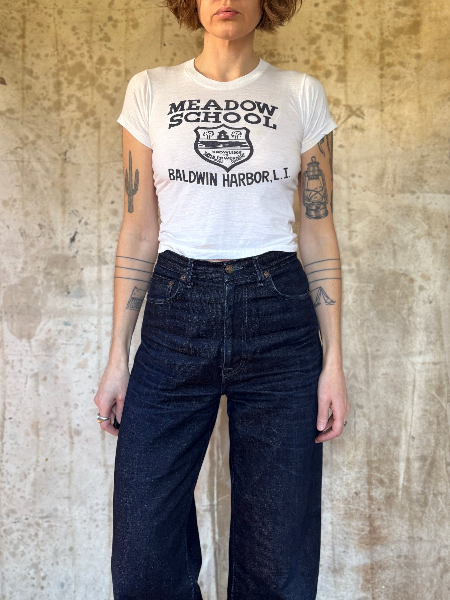 Vintage 70s Baldwin Harbor Long Island Meadow School Tee