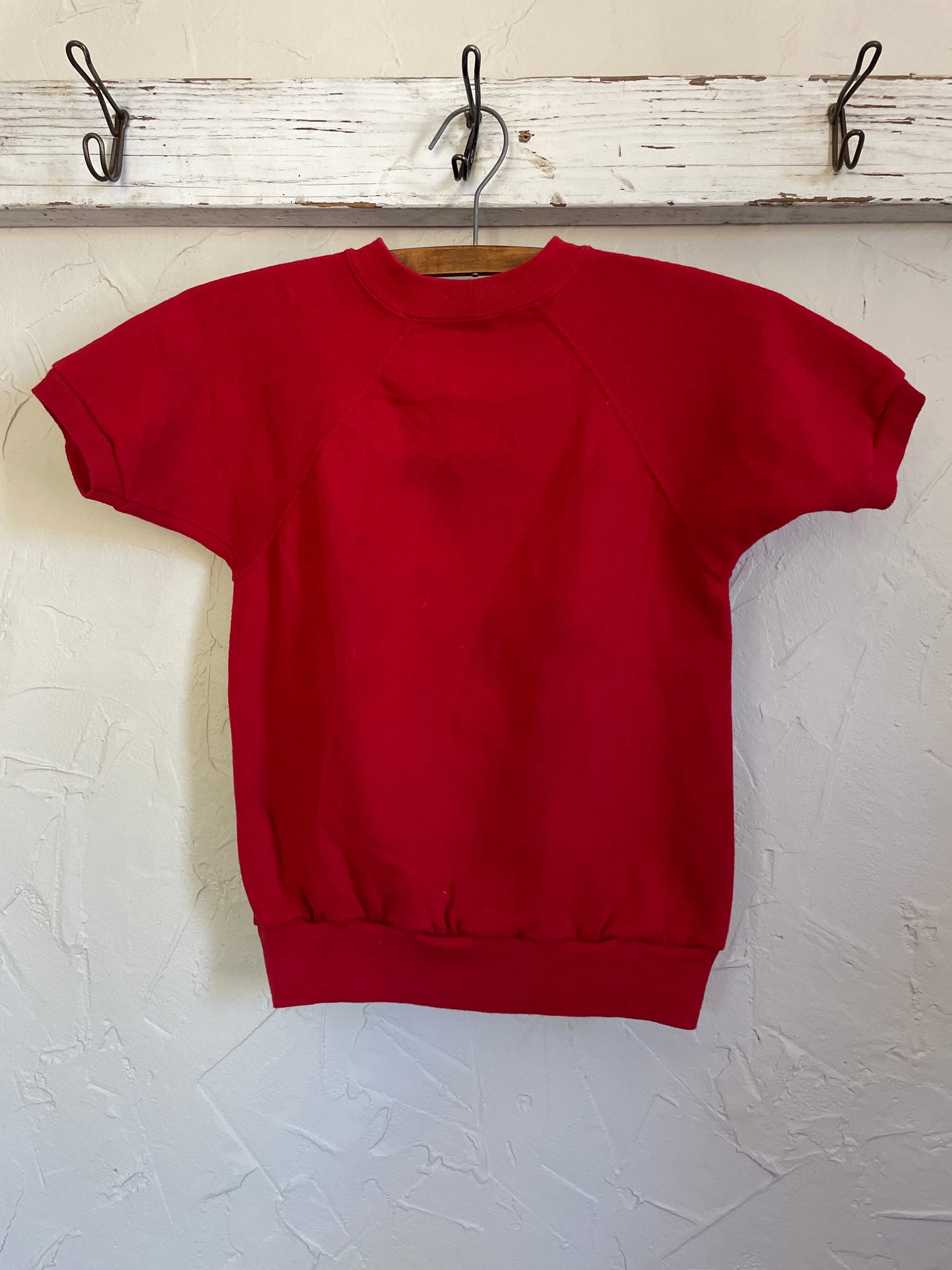 80s Blank Red Short Sleeve Sweatshirt