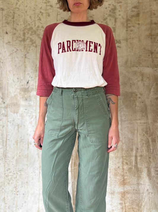 Vintage 70s Parchment Panthers Baseball Tee