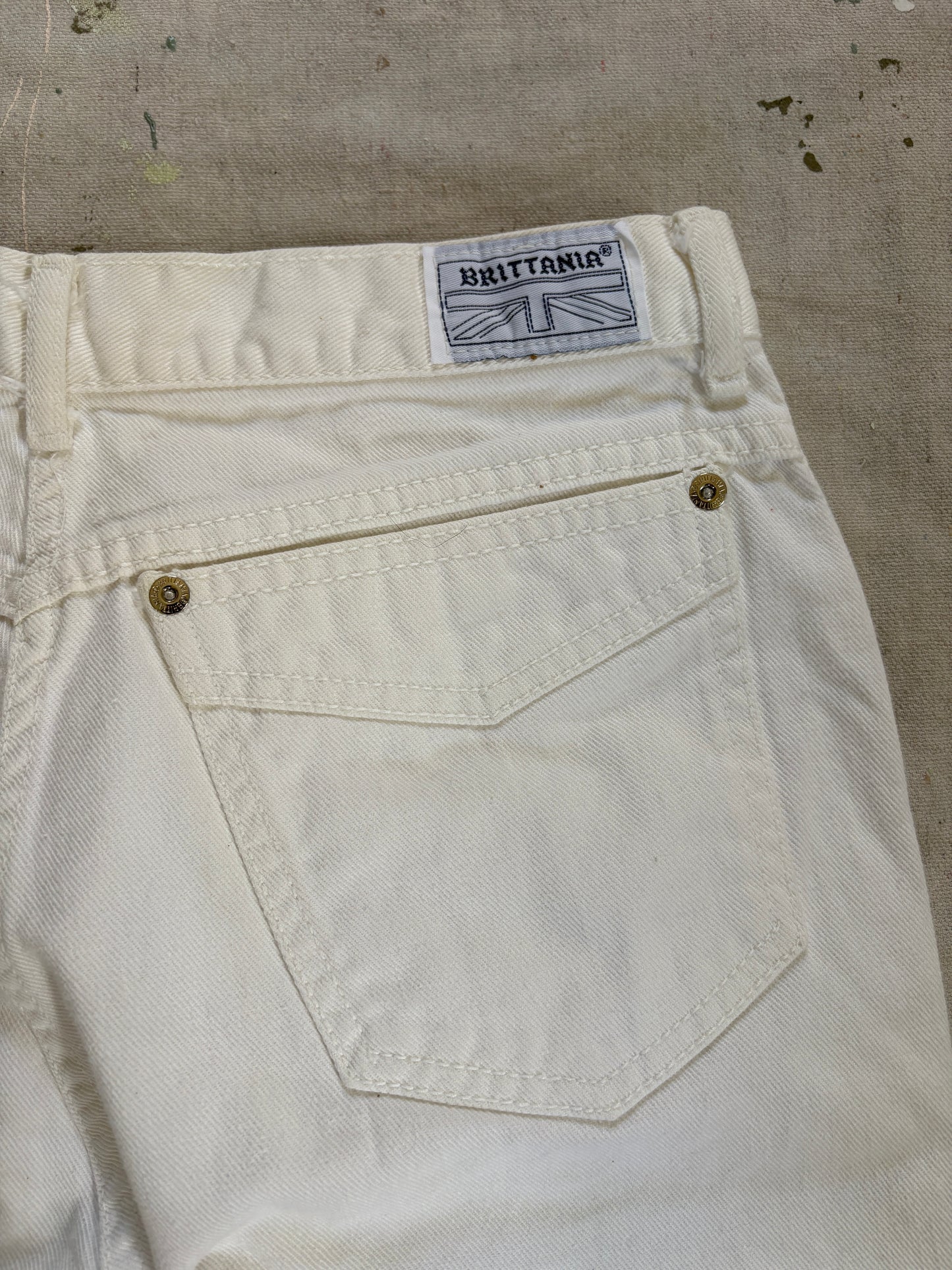Vintage 80s Brittania White Jeans