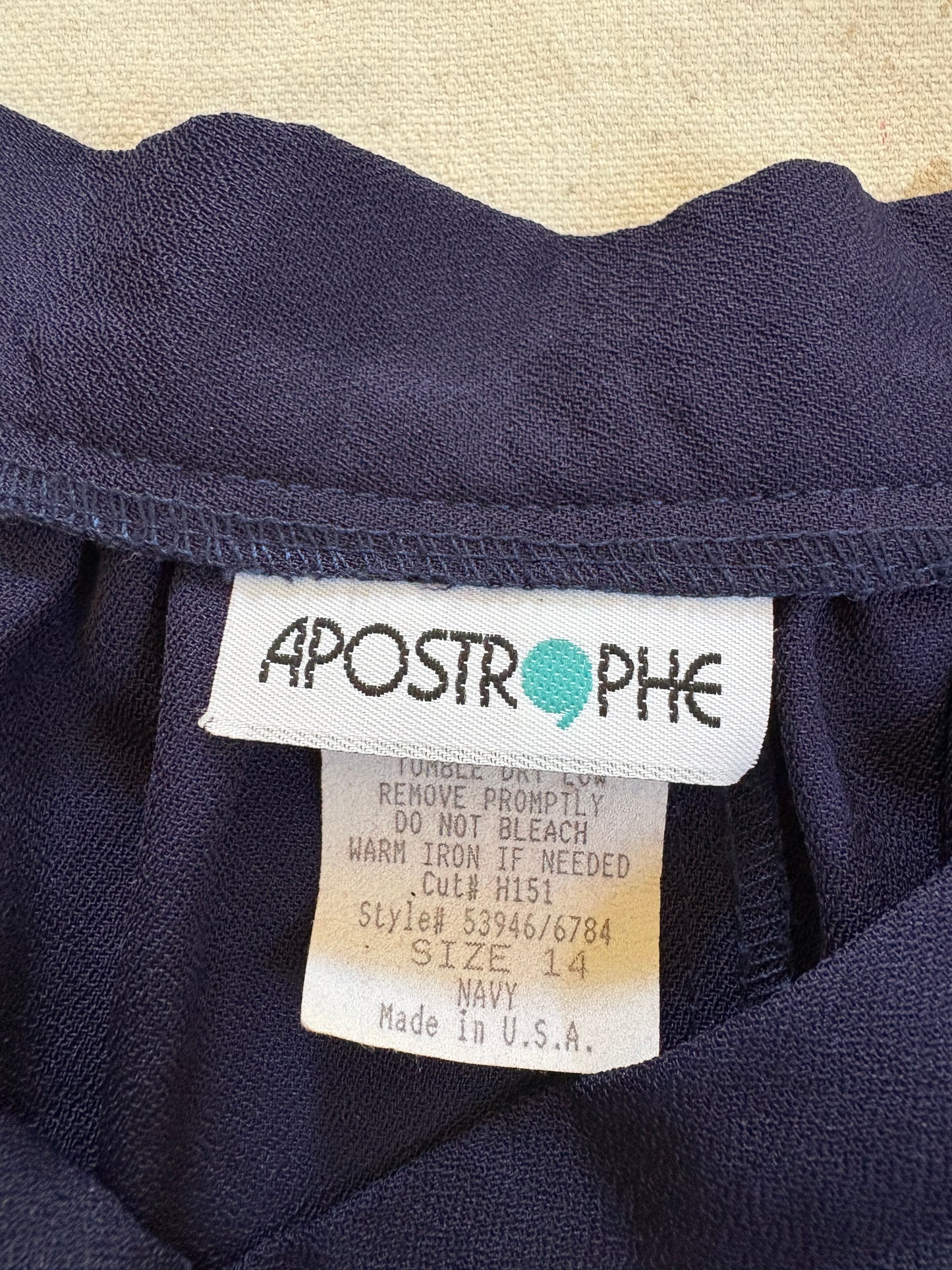 80s Navy Blue Pleated Skirt