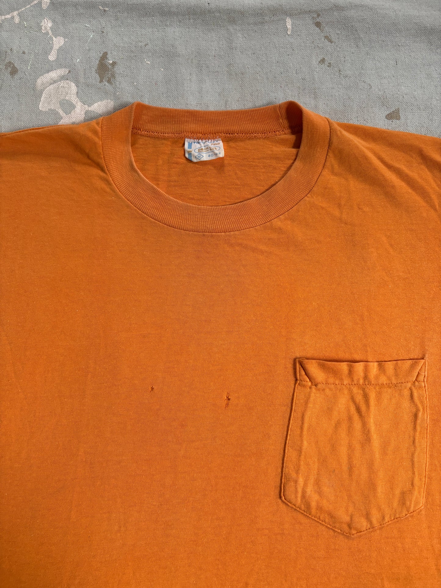 Vintage 70s Towncraft Blank Orange Pocket Tee