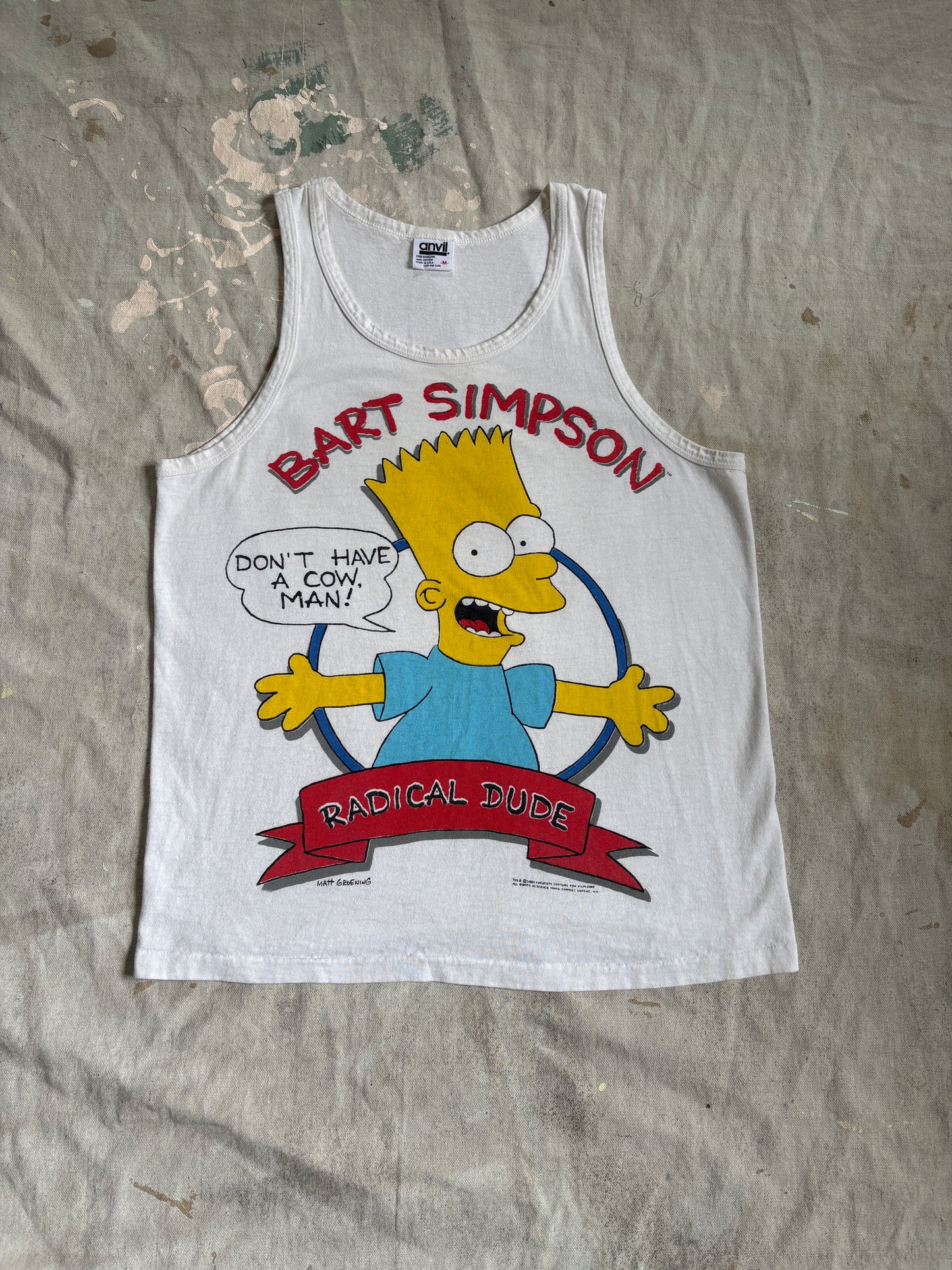 80s Bart Simpson Radical Dude Tank Top