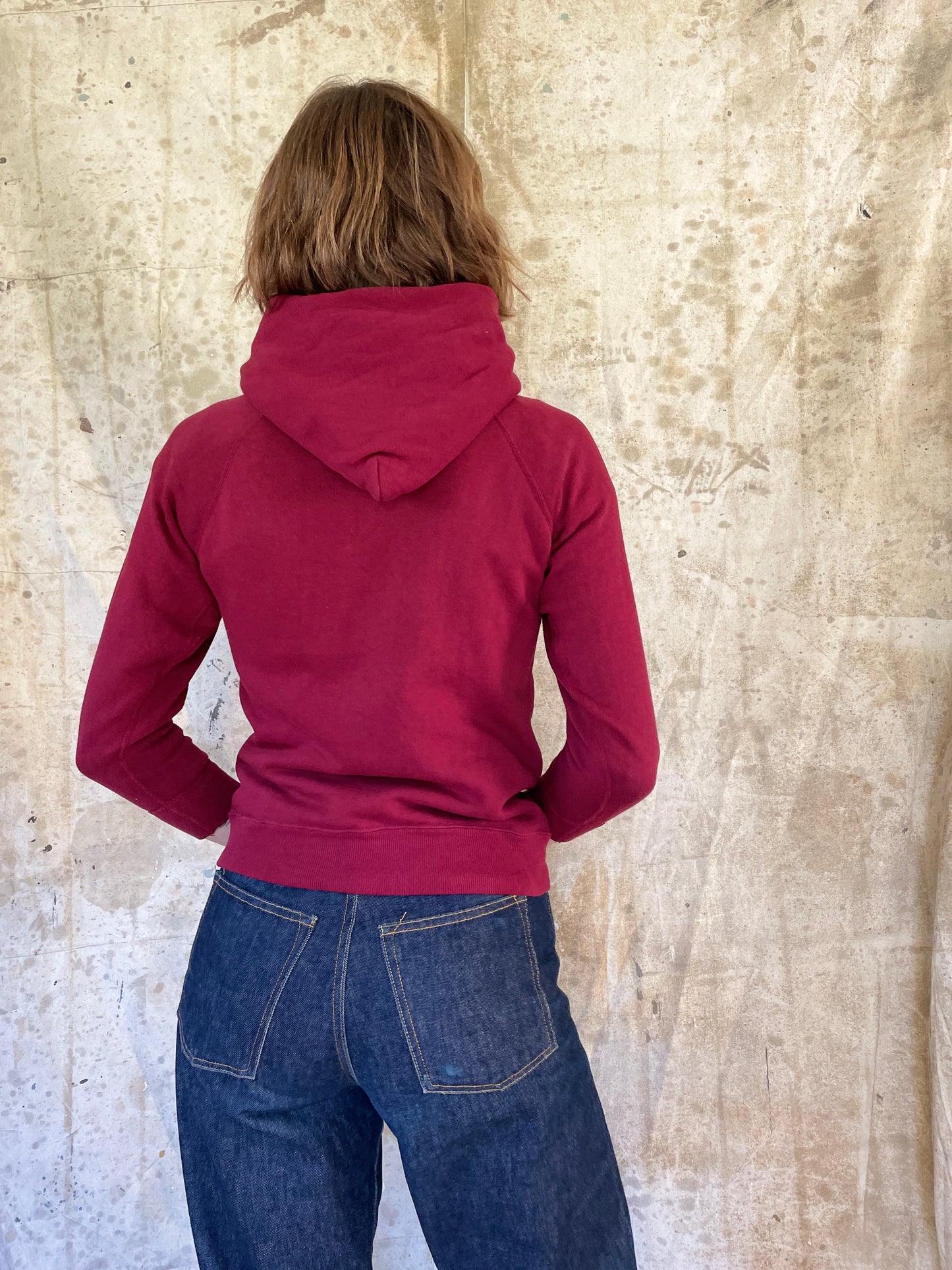 80s Blank Maroon Hoodie