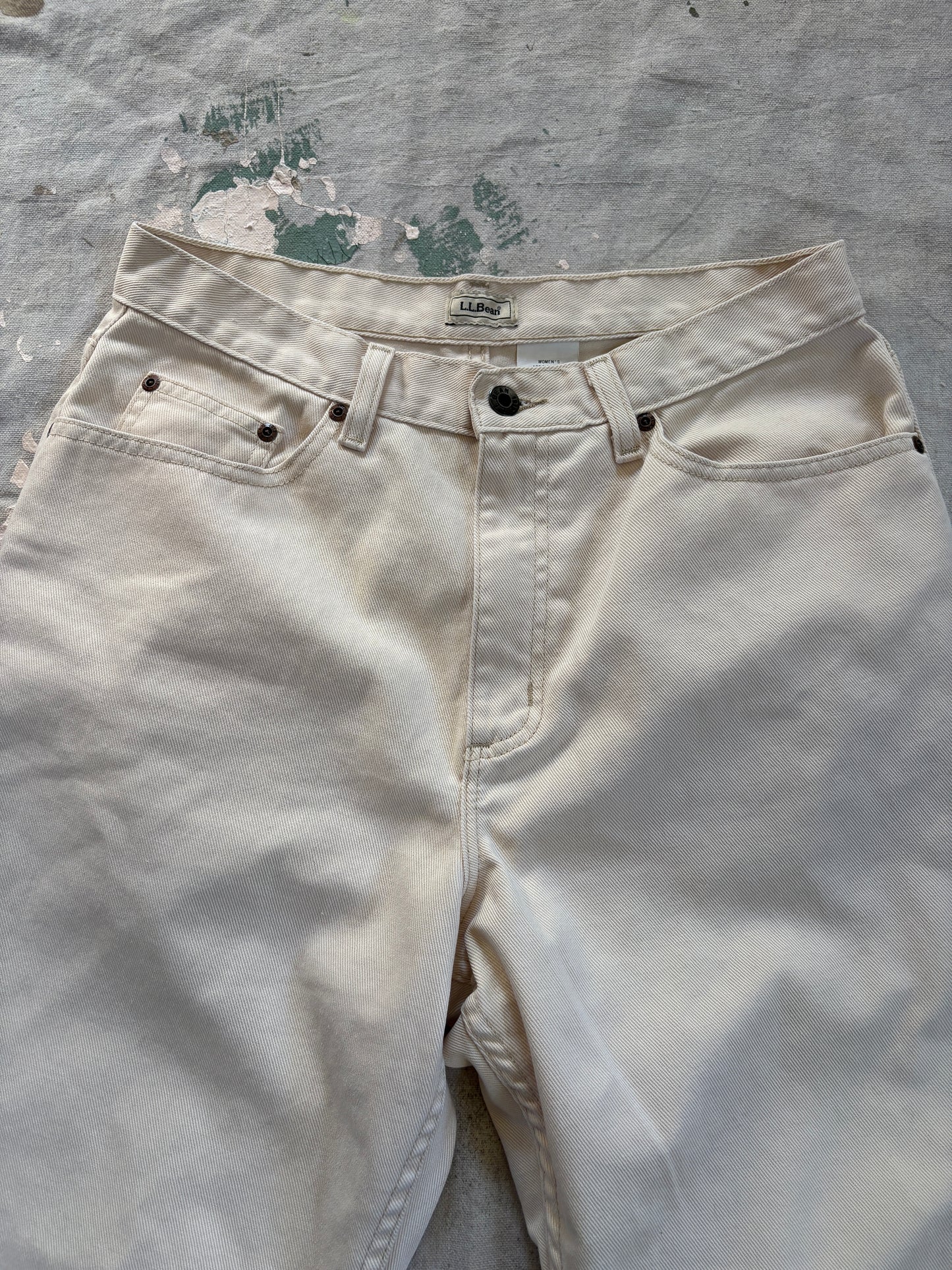 Vintage 90s LL Bean Ecru Jeans 30x30