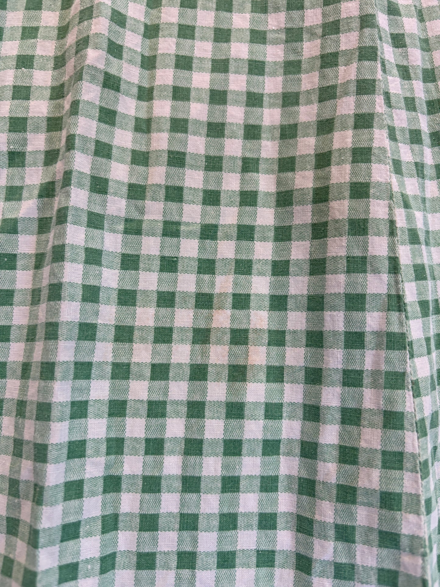 Vintage 40s Green Gingham Dress