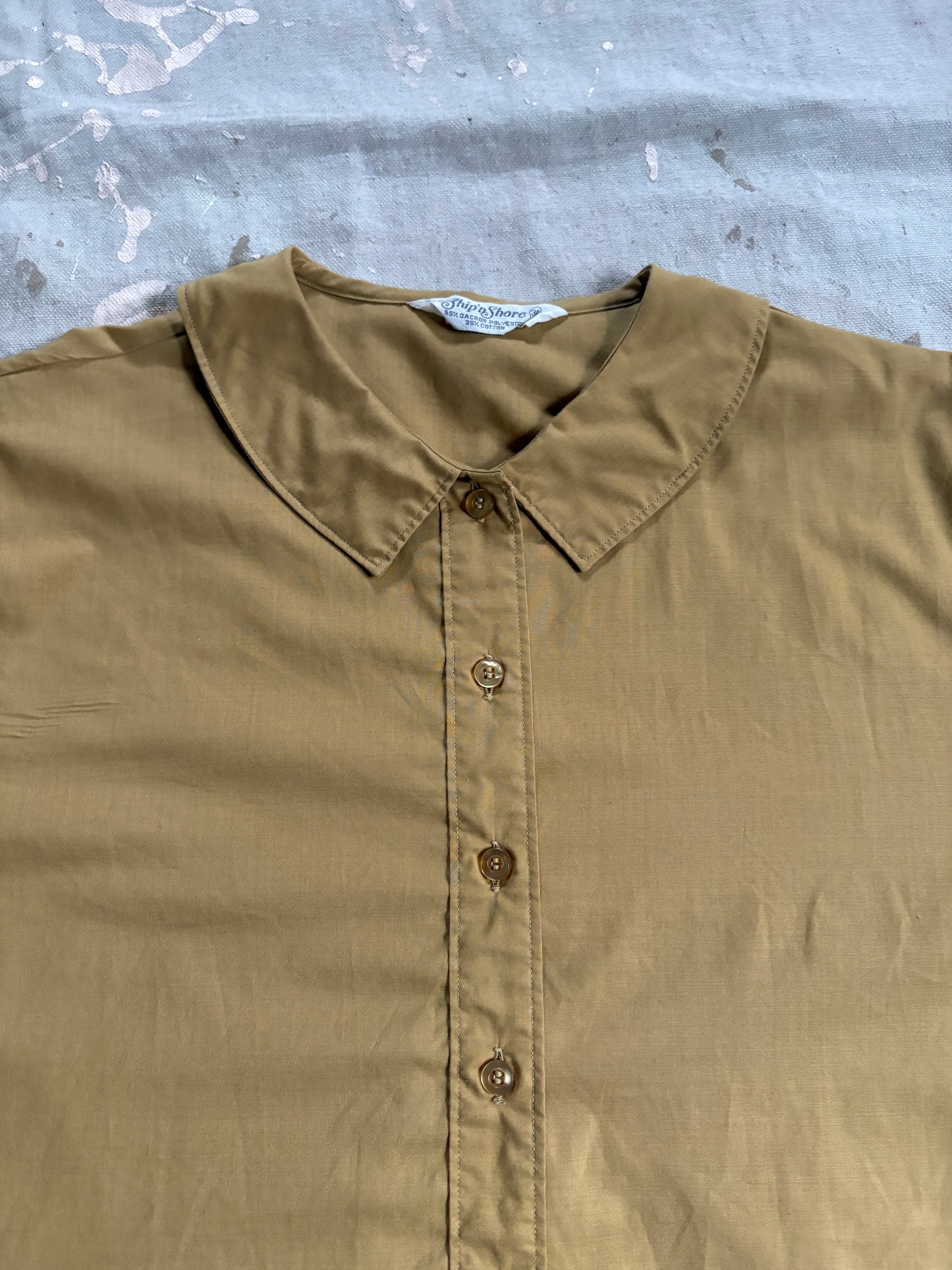 80s Peter Pan Collar Mustard Blouse