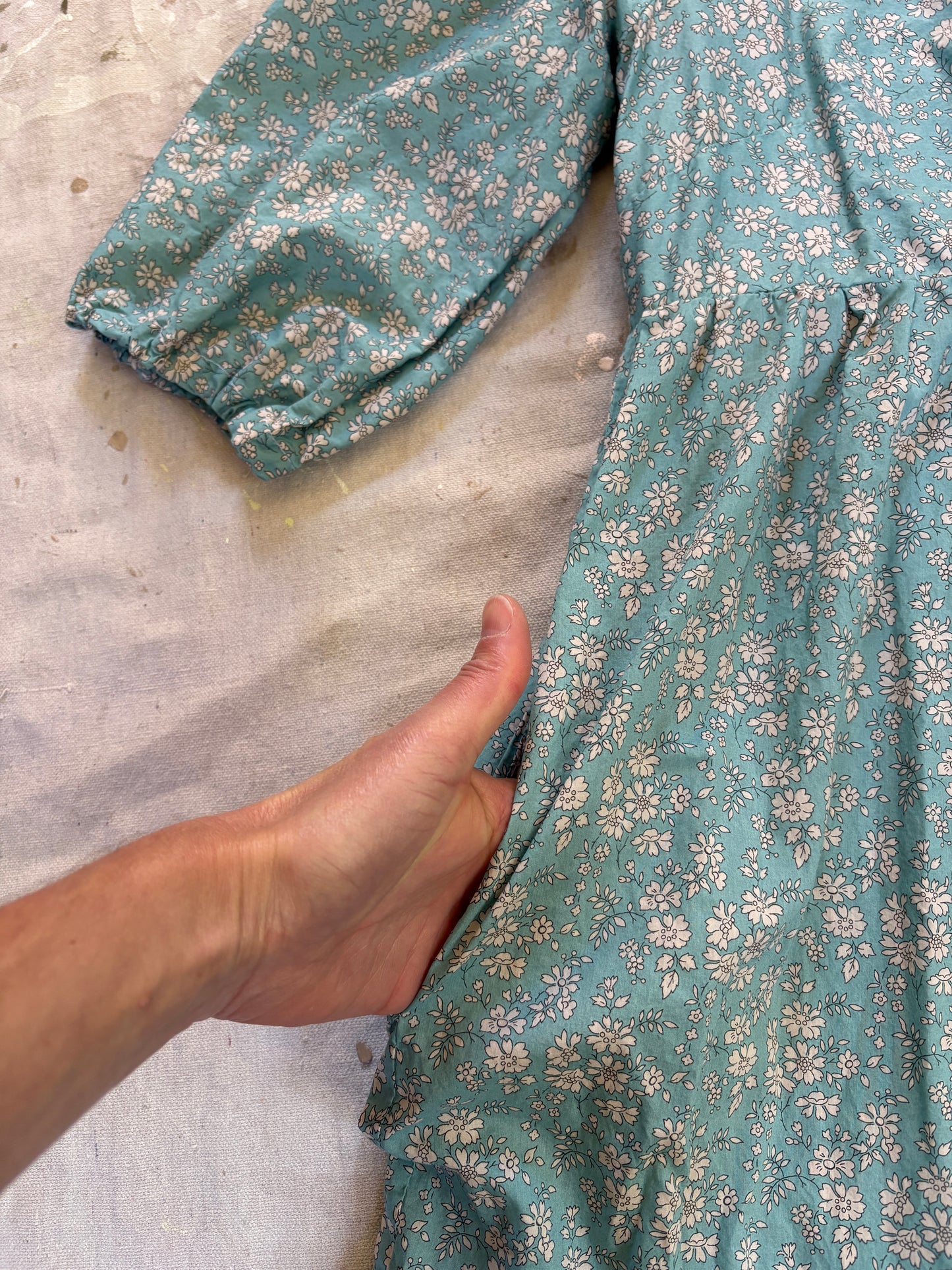 Vintage 80s Handmade Floral Dress