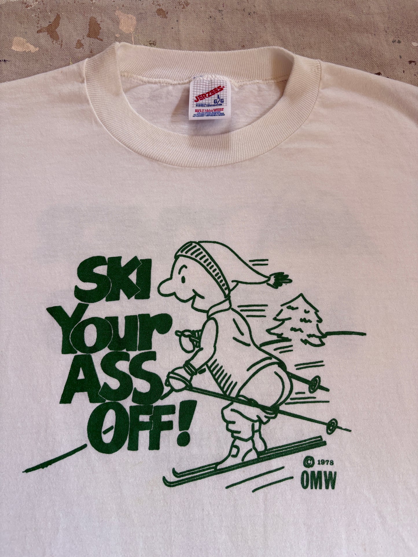 Vintage 80s Ski Your A** Off Seven Springs Champion PA Tee