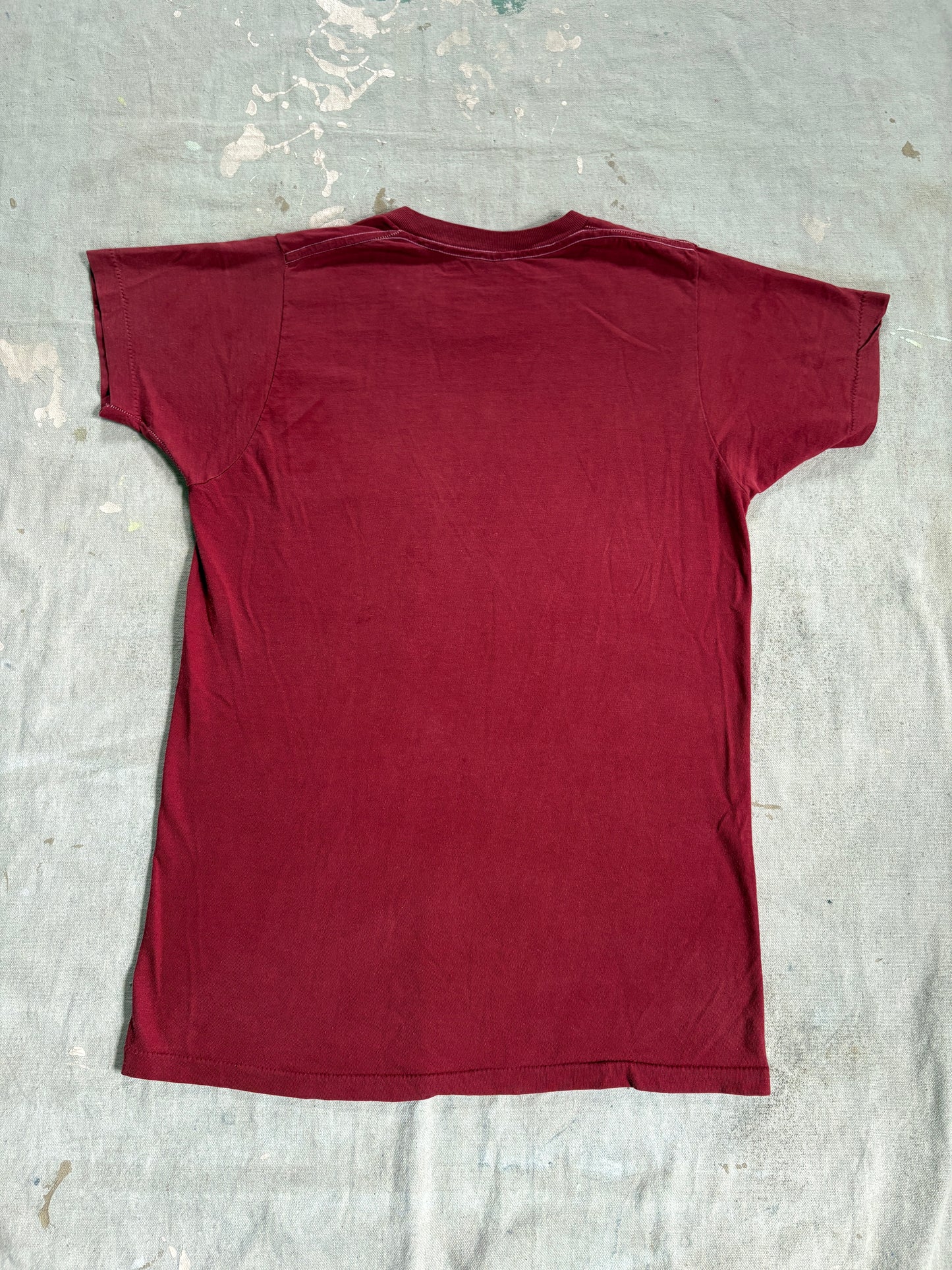 Vintage 70s Blank Maroon Pocket Tee