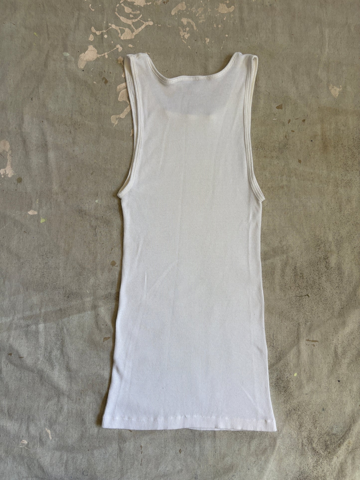 Vintage 90s Blank White Cotton Tank Top