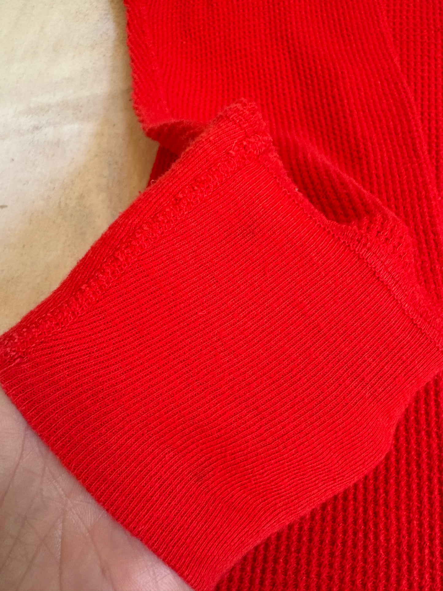 Vintage 80s Blank Red Thermal Shirt