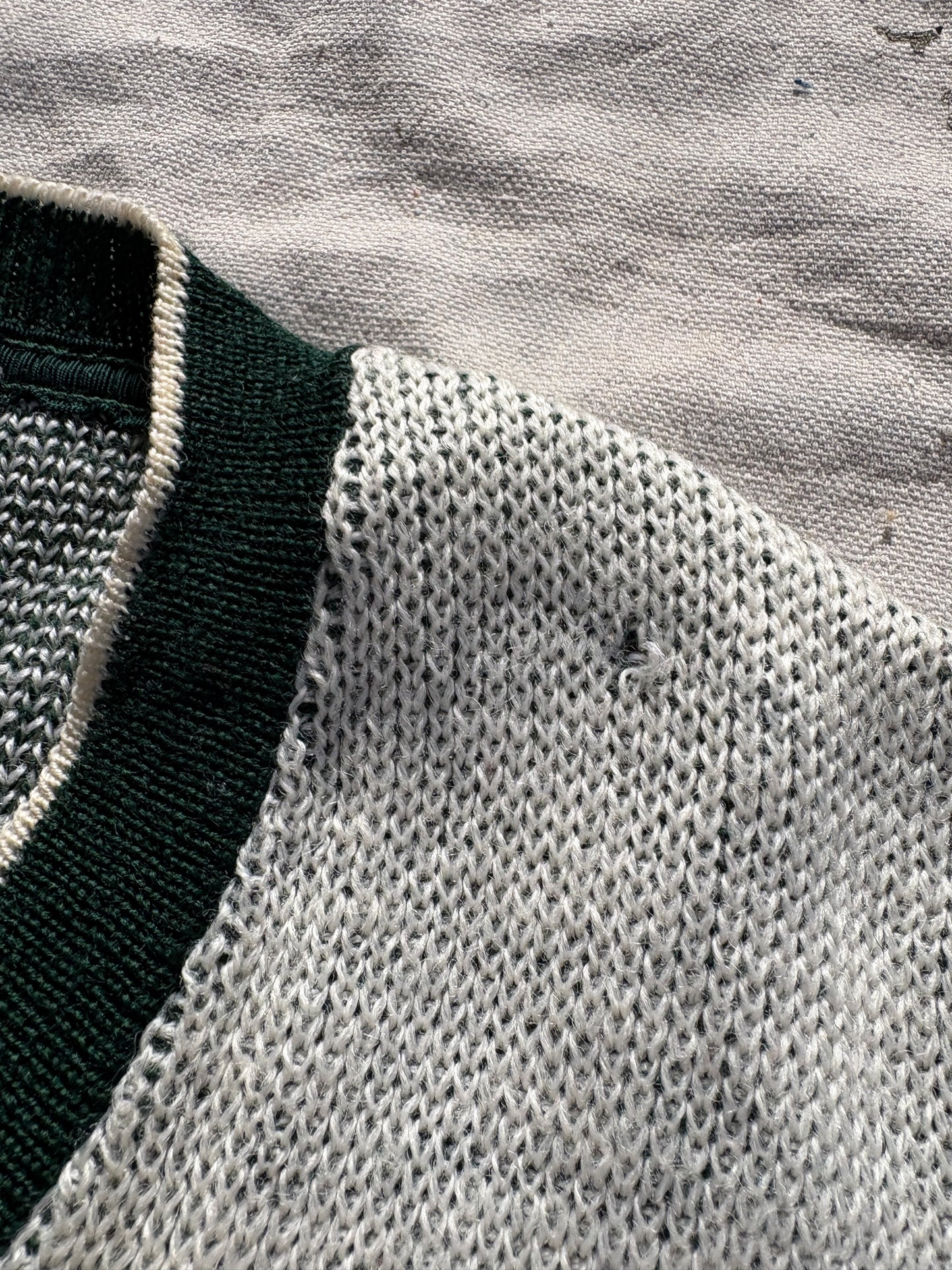 Vintage 50s Red, Green, White Diamond Holiday Sweater