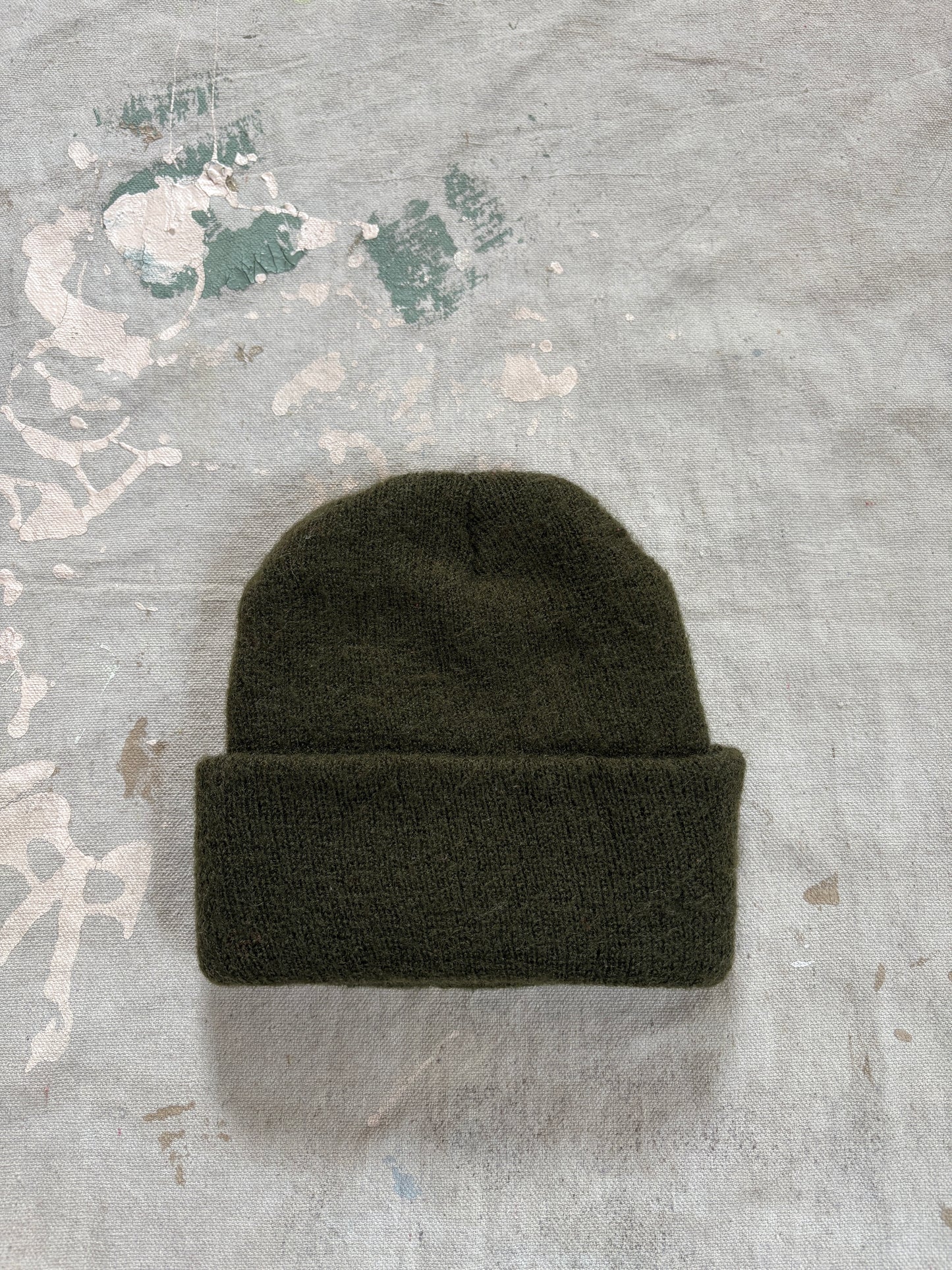 80s Olive Drab Knit Watch Cap