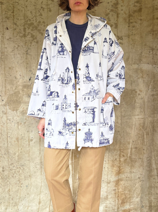 90s Michigan Rag Co. AOP Lighthouse Coat