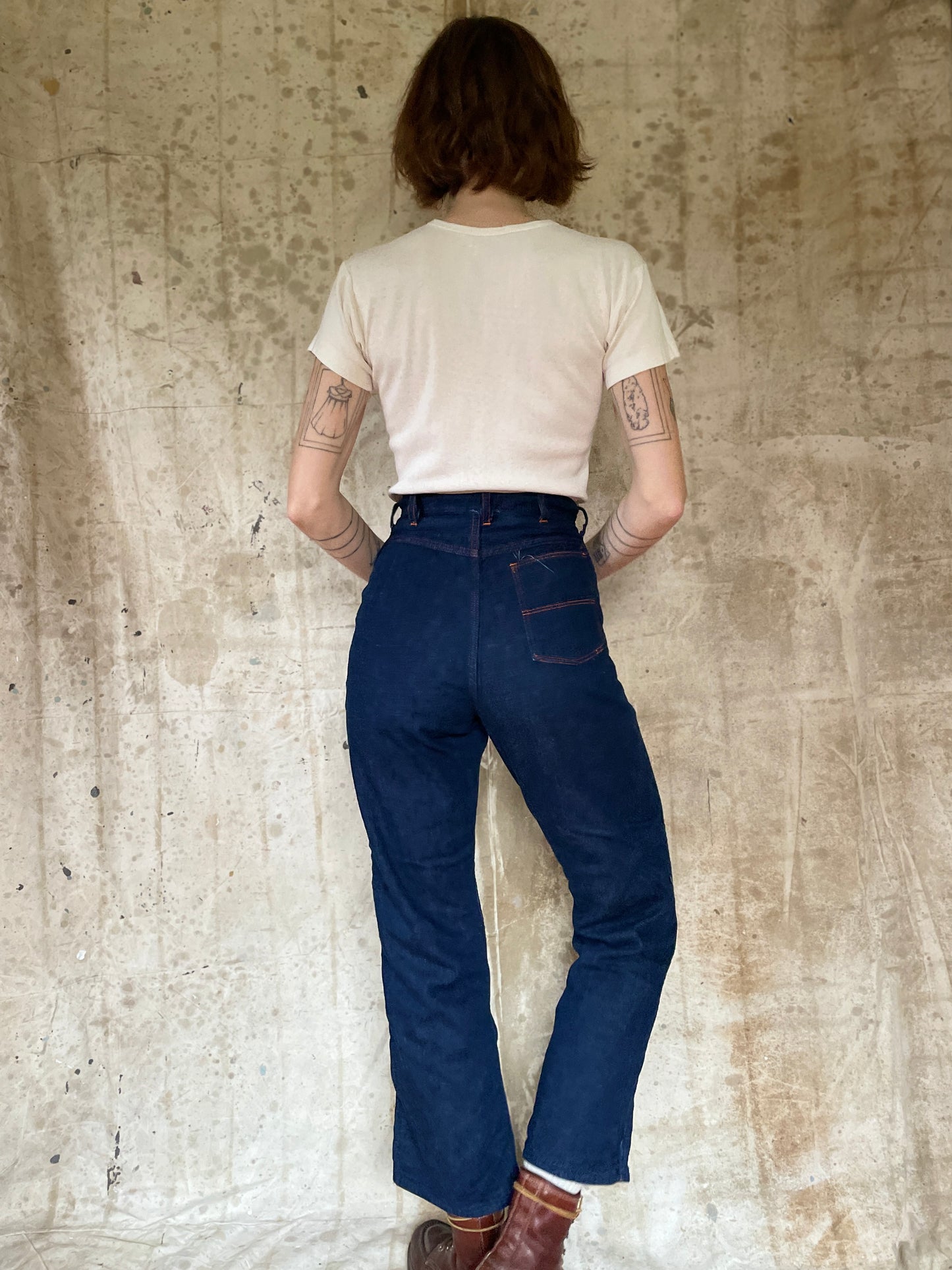 50s Flannel Lined Side Zip Jeans