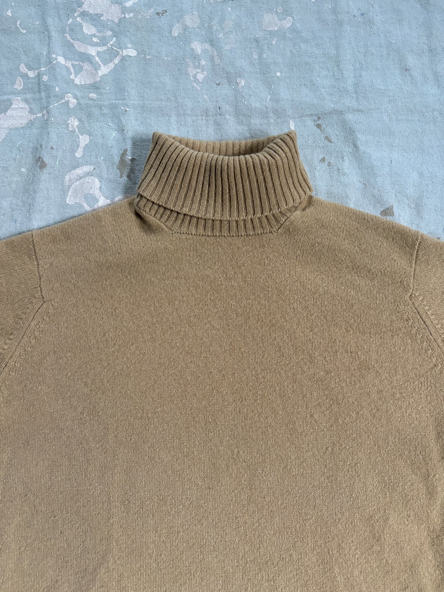 70s Cashmere Camel Turtleneck Sweater
