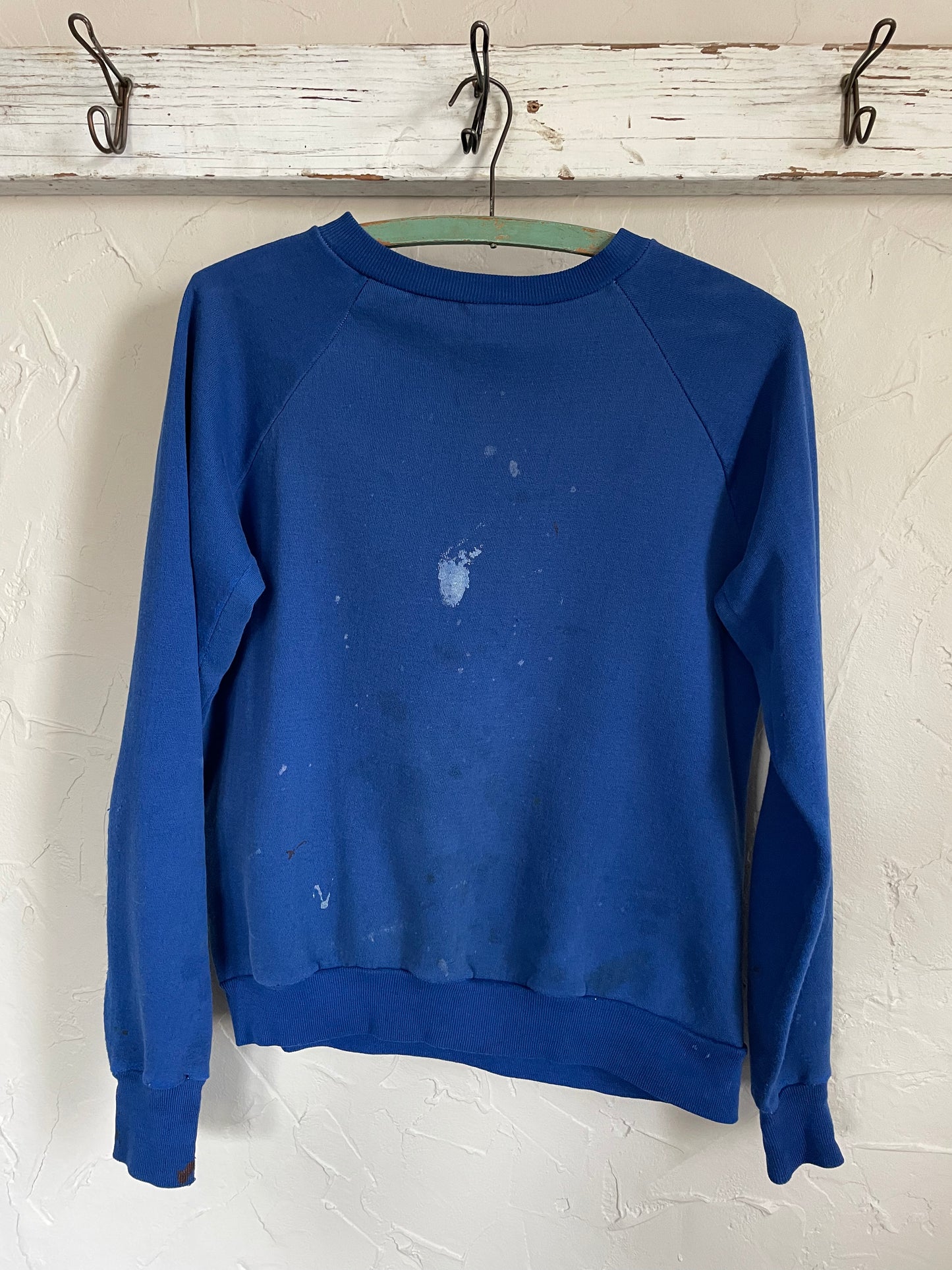 80s Royal Blue Paint Stained Sweatshirt