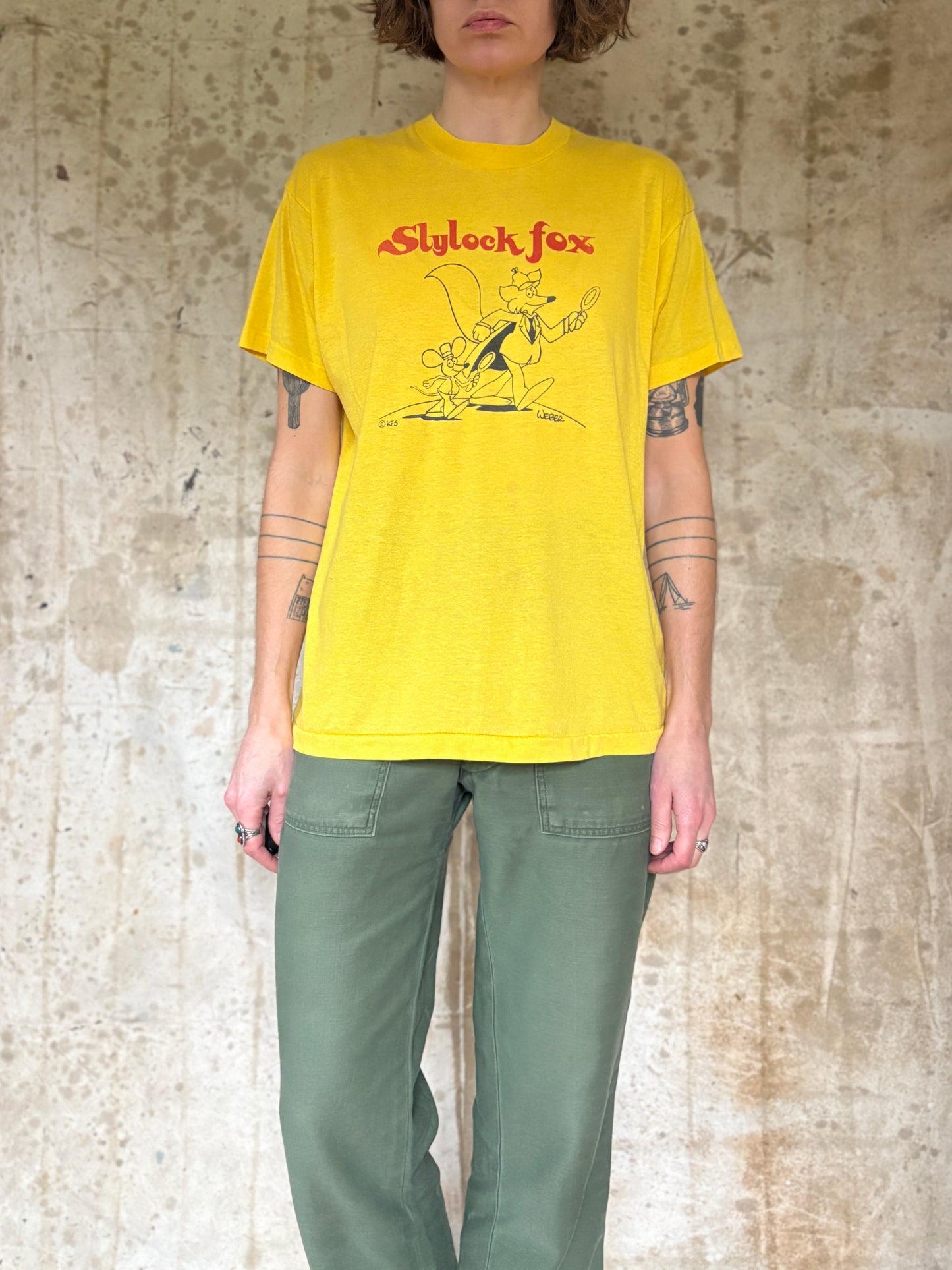 Vintage 80s Slylock Fox Cartoon Comic Tee