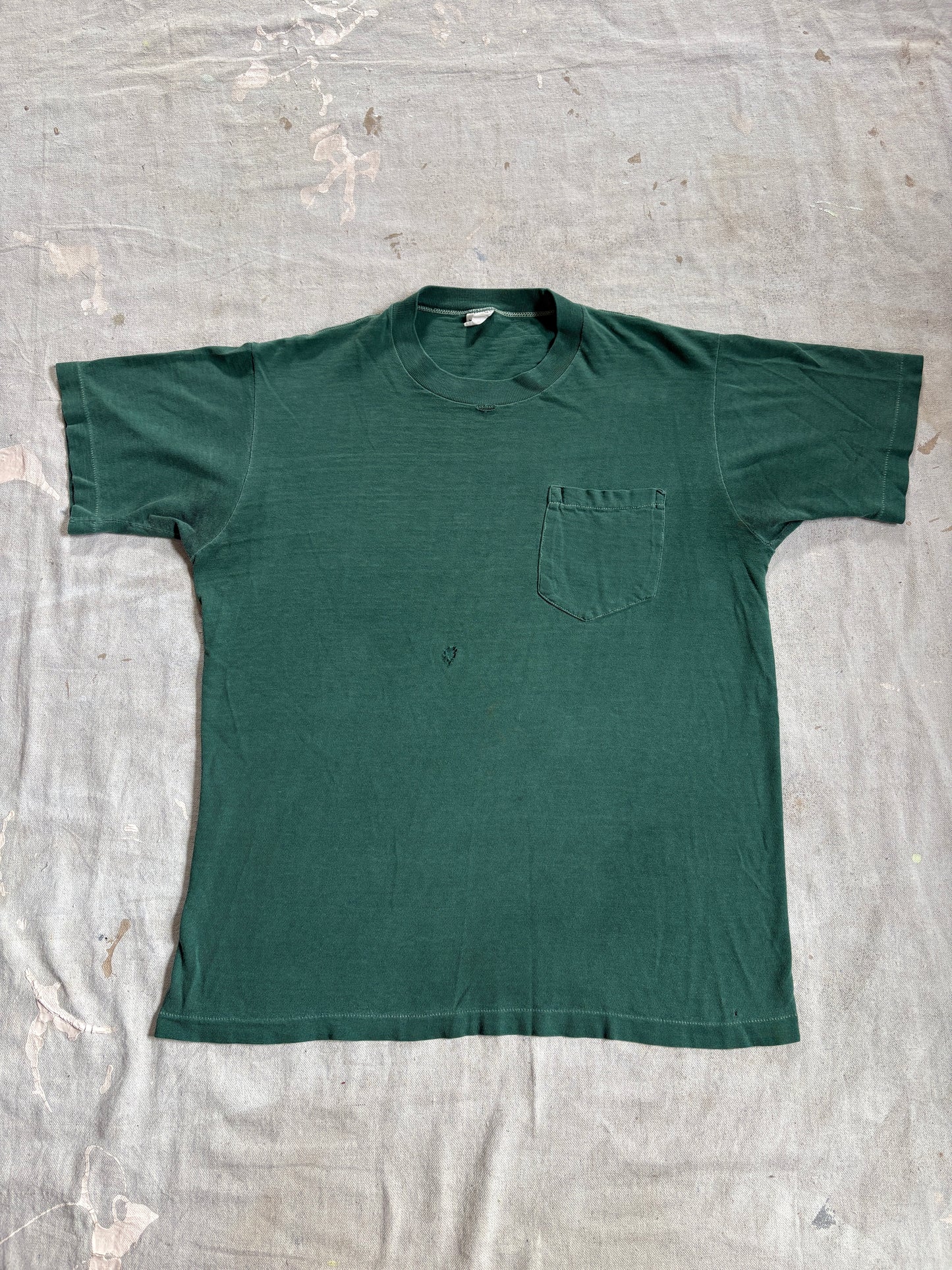 Vintage 60s Towncraft Blank Green Pocket Tee