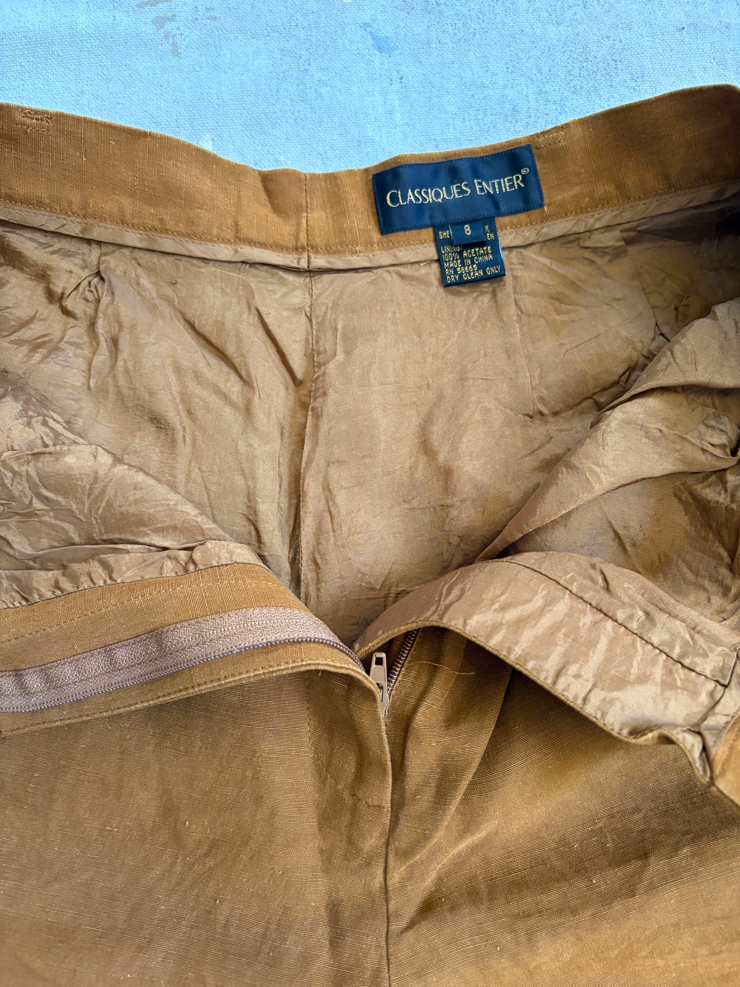 Vintage 90s Silk Linen Clay Shorts