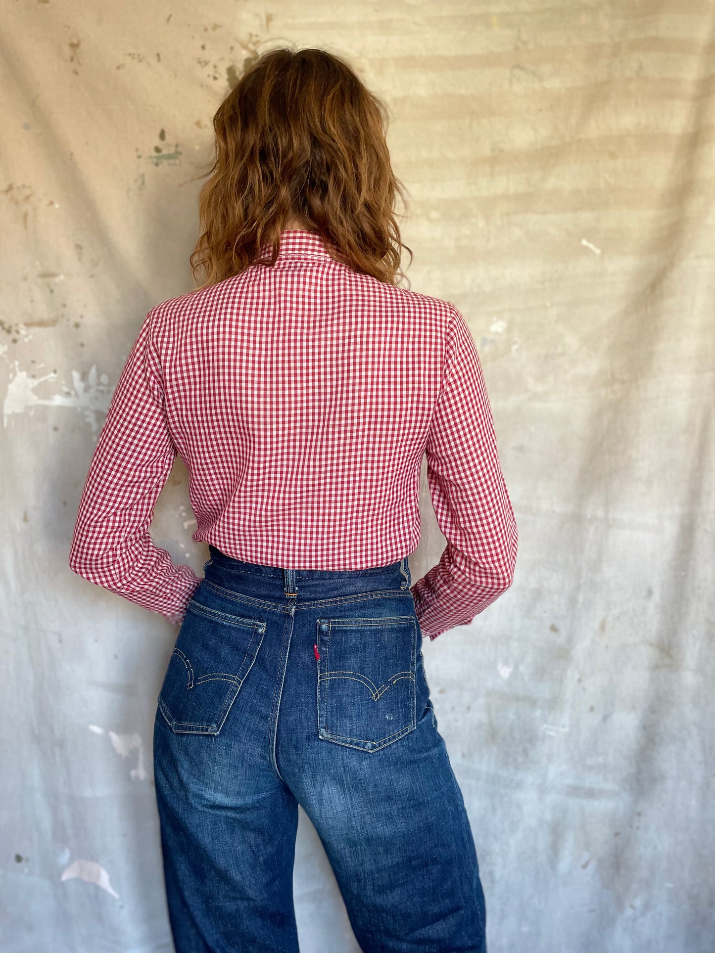 80s Sears Gingham Blouse
