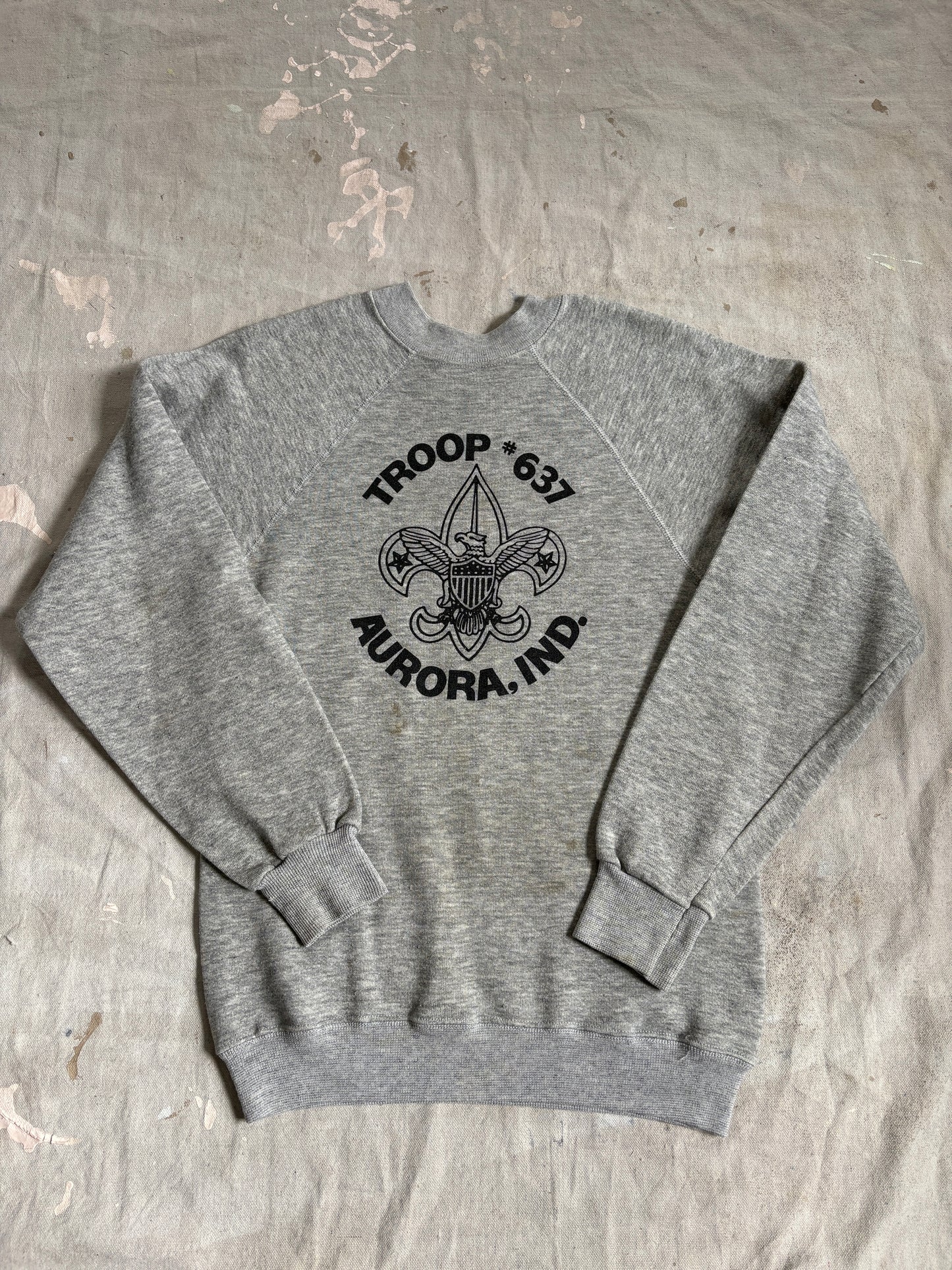 80s Boy Scouts BSA Troop 637 Aurora, Indiana Sweatshirt