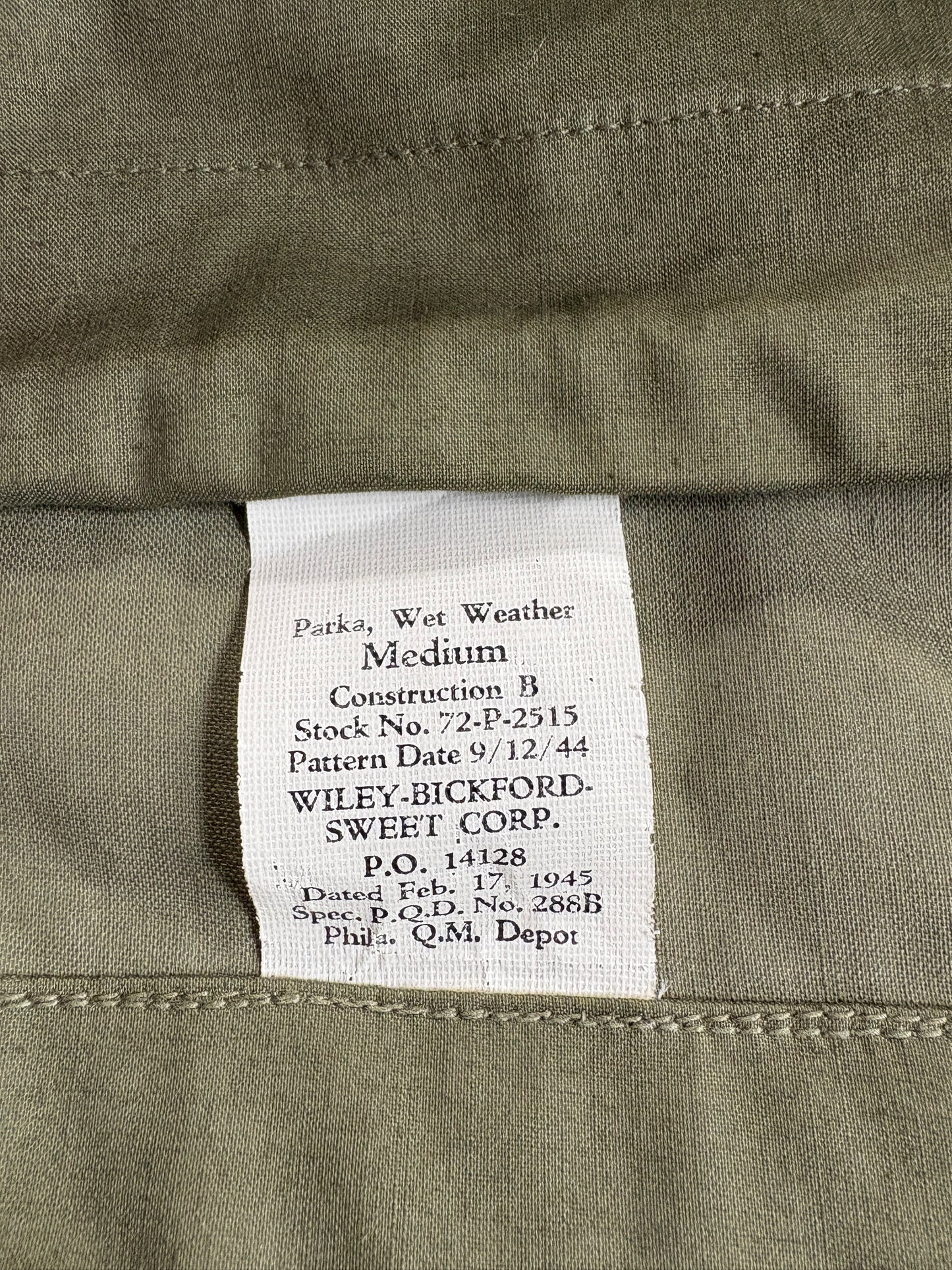 40s WWII Deadstock Wet Weather Parka