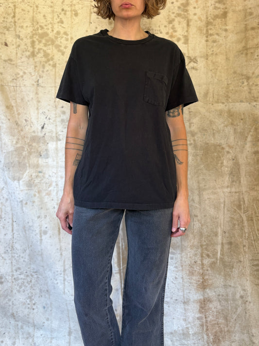 Vintage 80s/90s Blank Black Pocket Tee