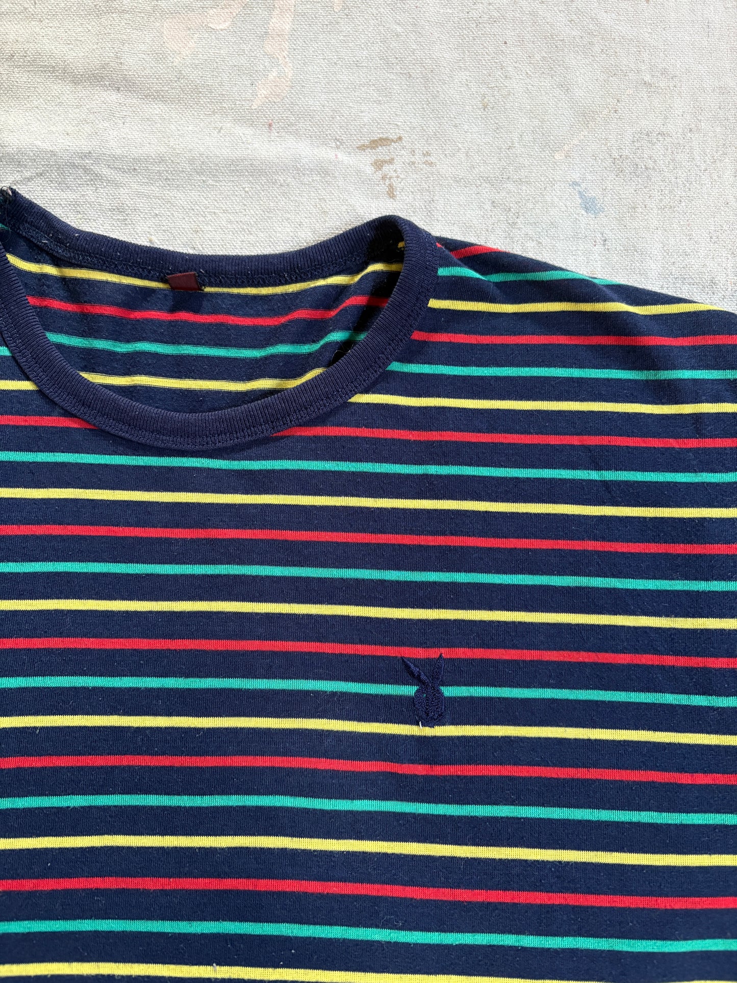 Vintage 80s Playboy Rainbow Striped Tee