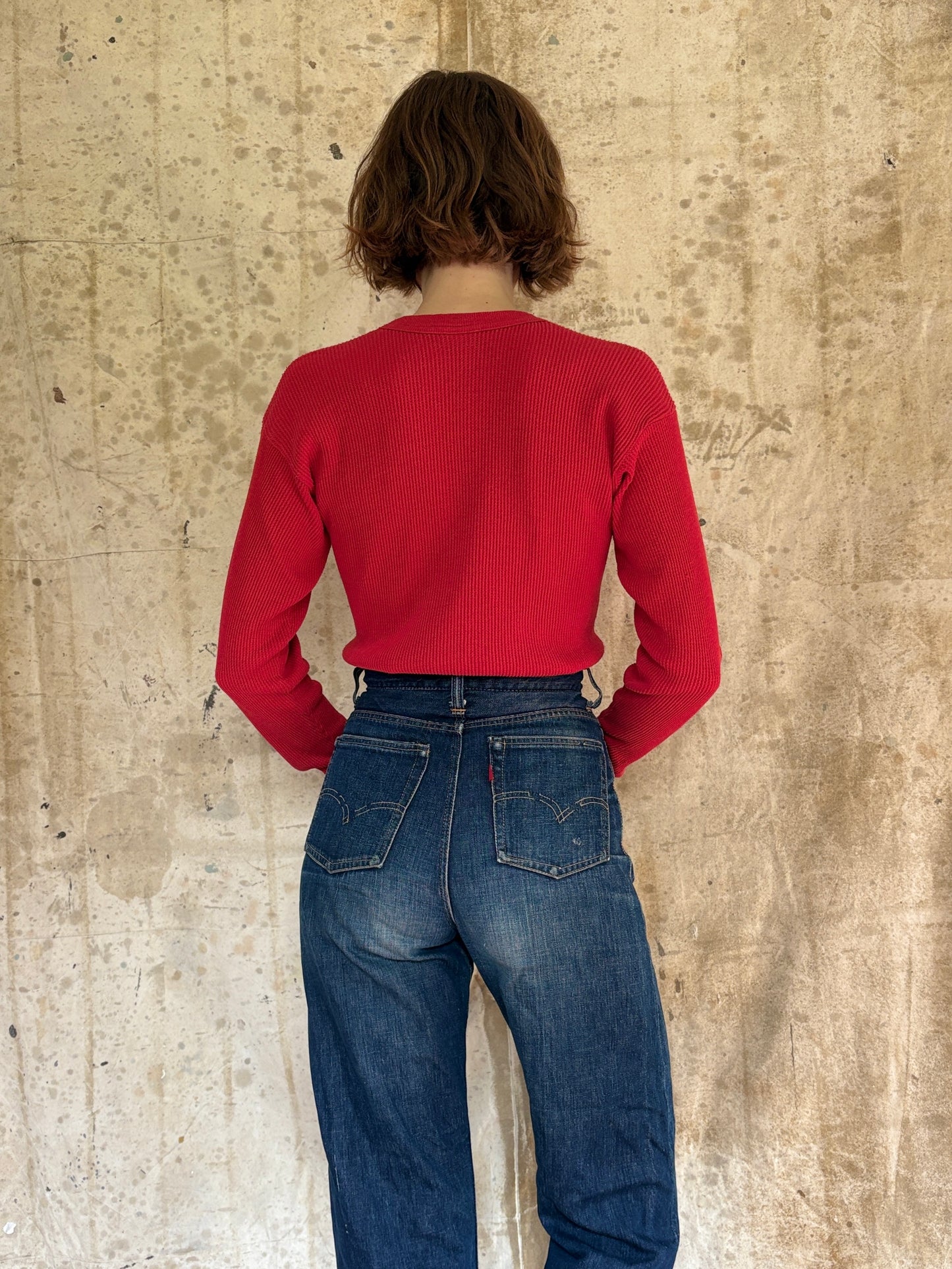 90s Blank Red Thermal Undershirt