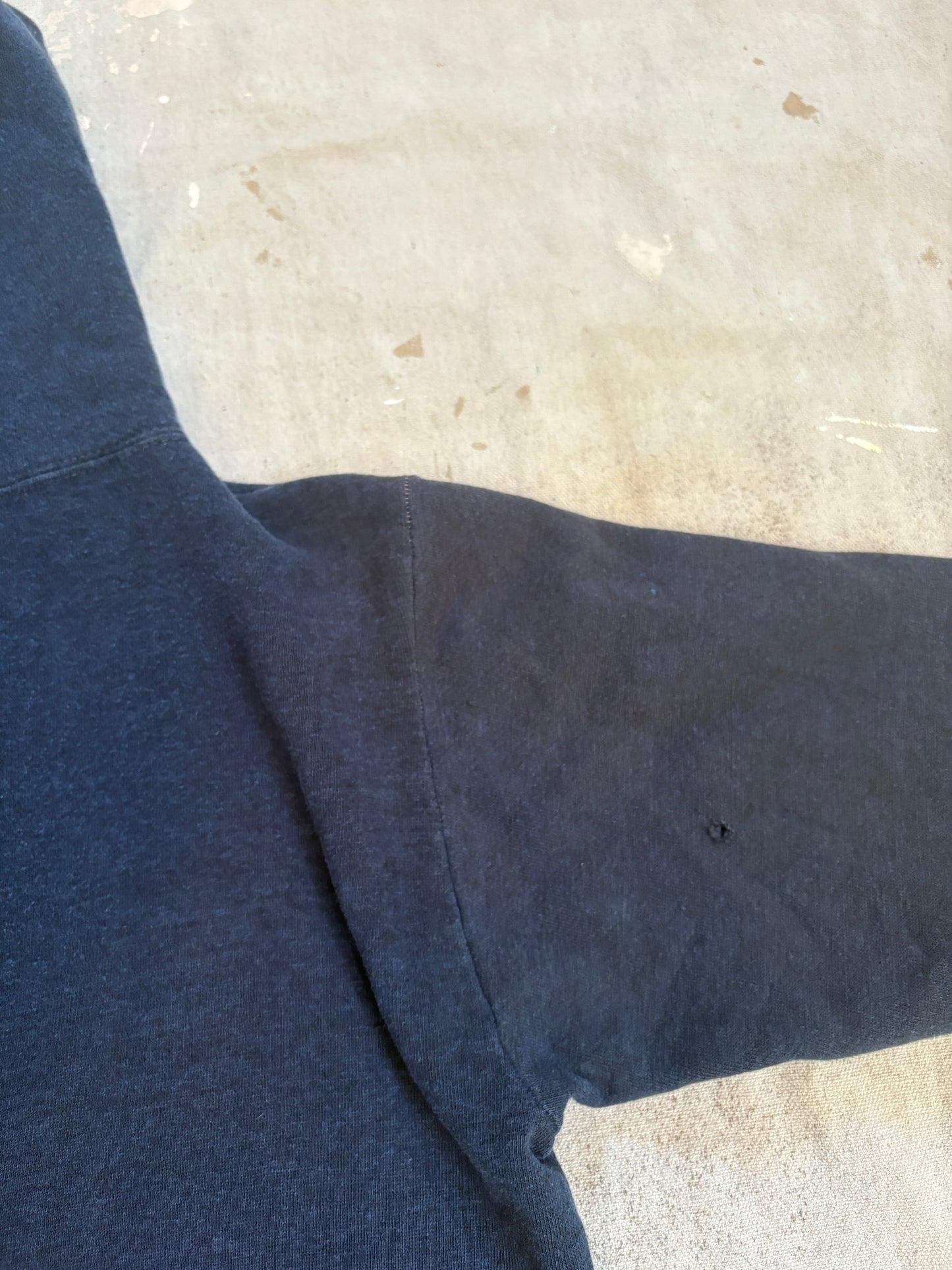 80s Blank Navy Blue Hoodie Sweatshirt