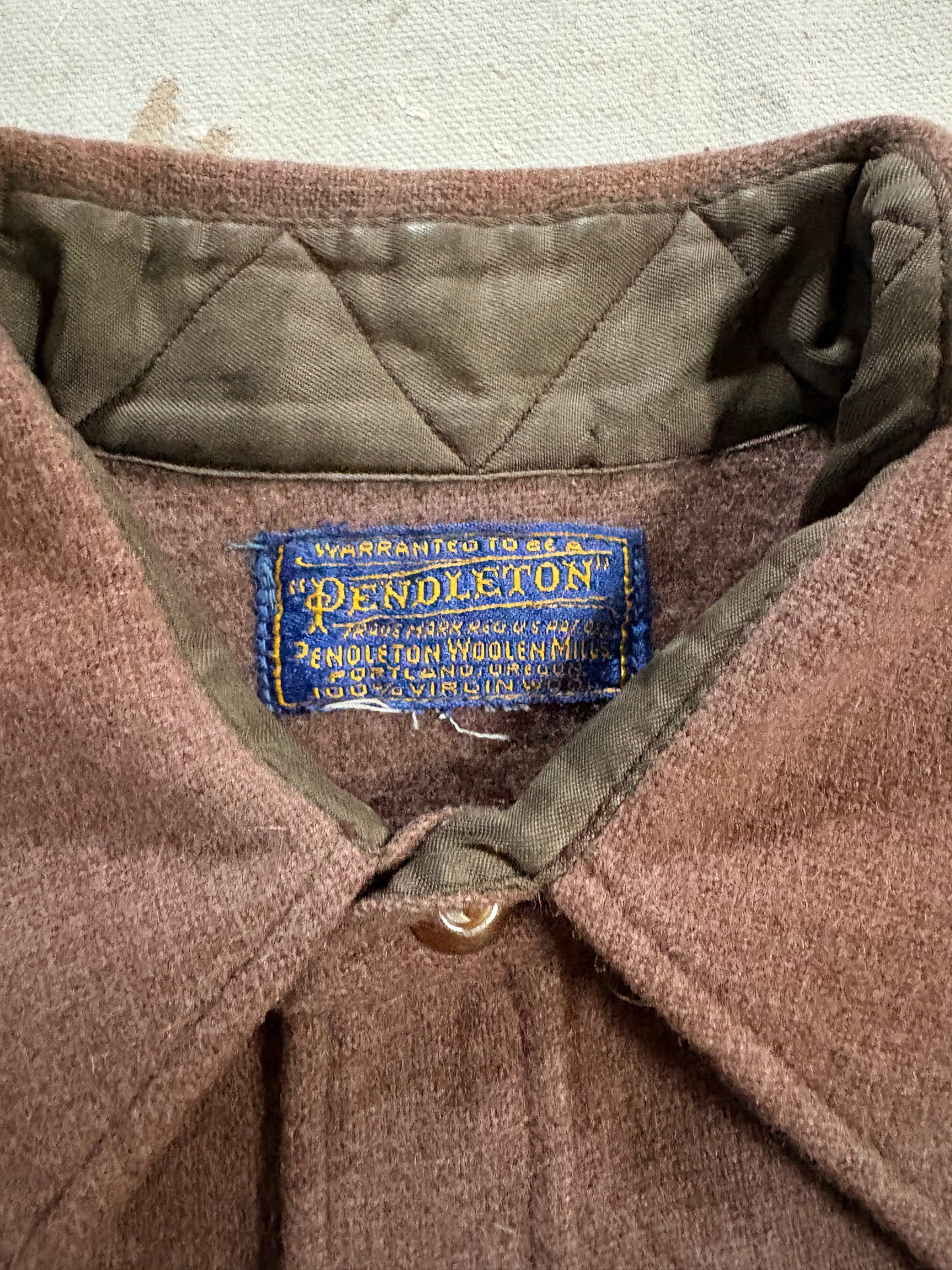 60s Brown Plaid Pendleton Shirt
