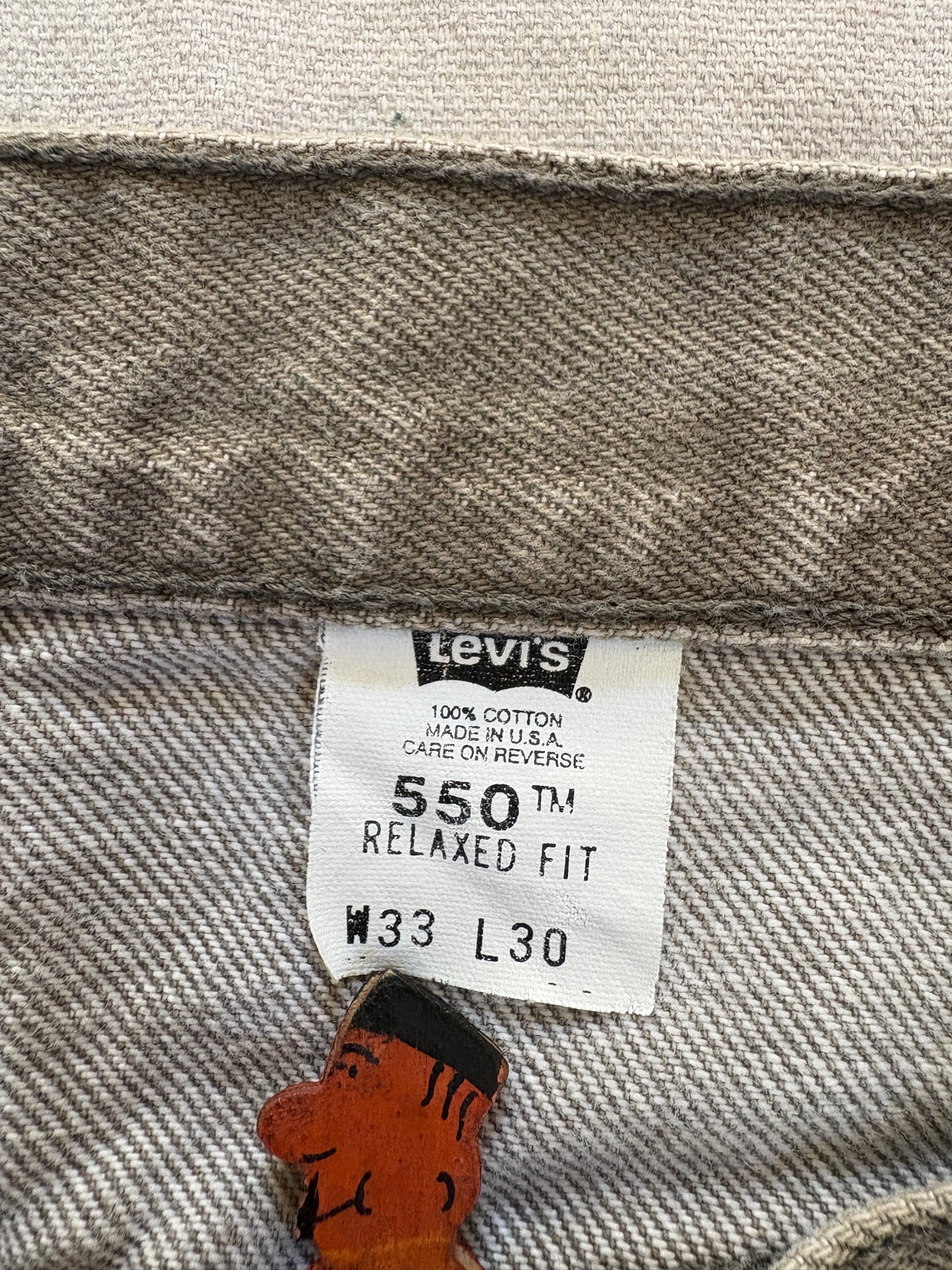 Vintage 90s Gray Green Levi’s 550 Jeans 32x30
