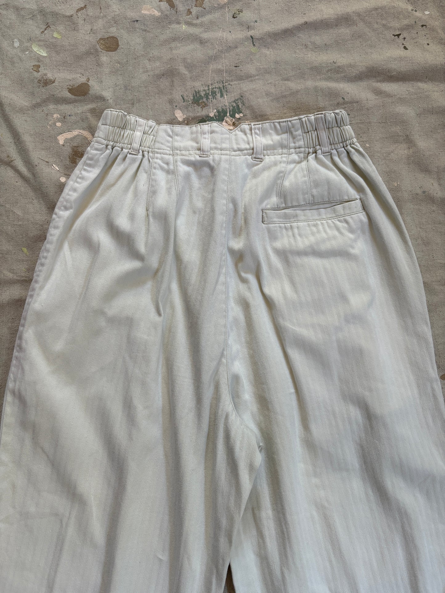 90s Off-White HBT Herringbone Twill Pleated Slacks