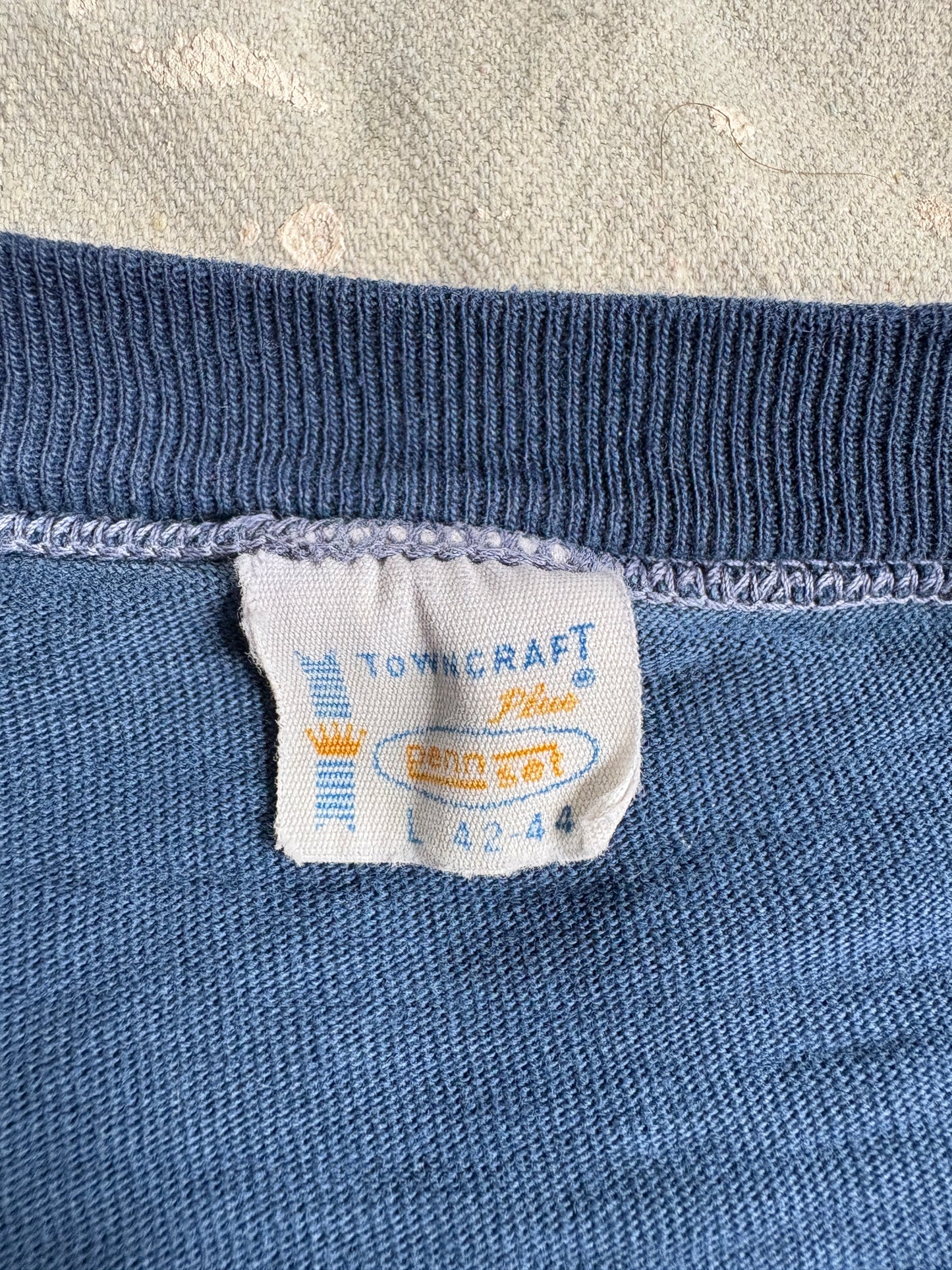 70s Blank Navy Blue Towncraft Pocket Tee