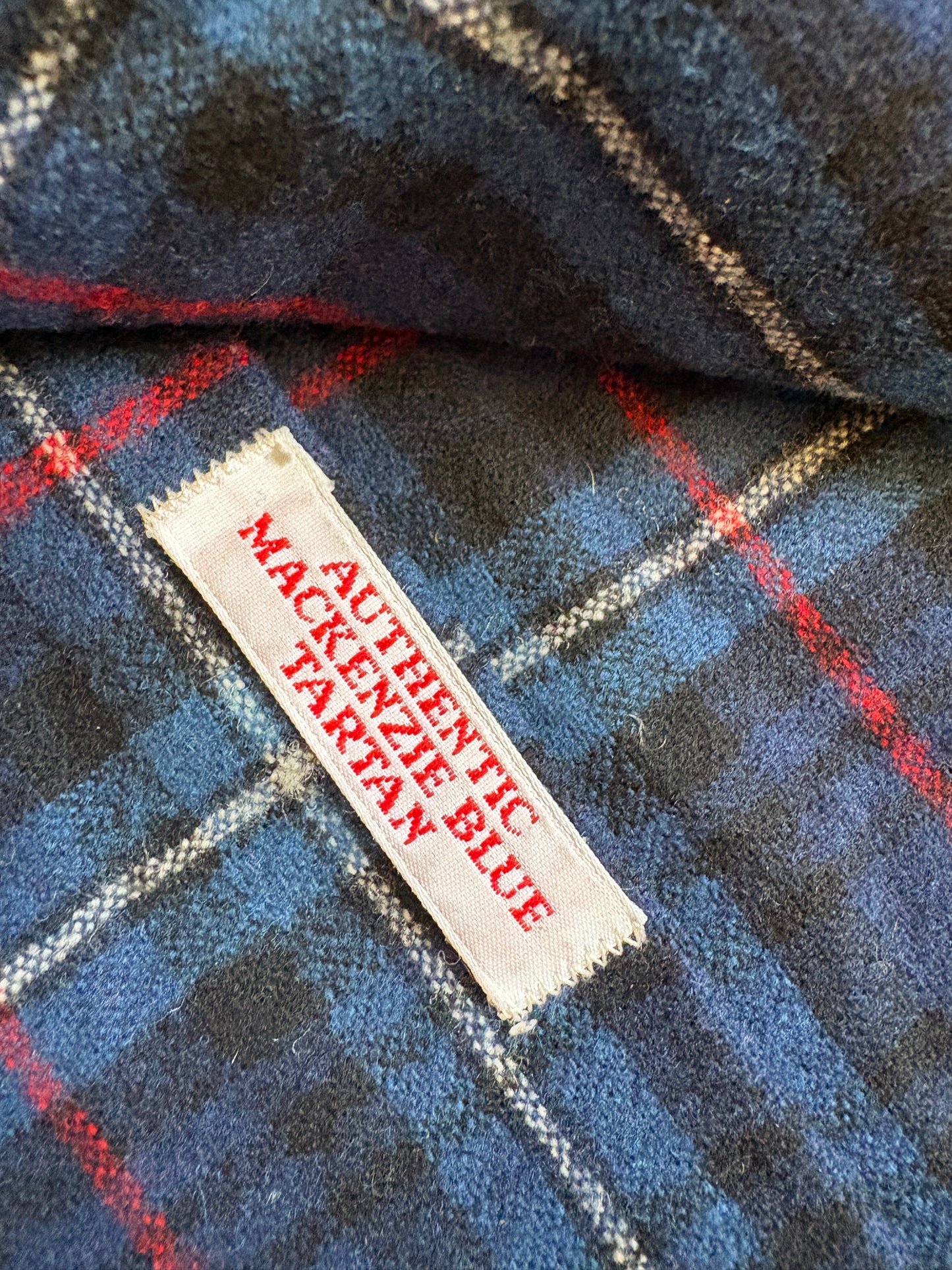 Vintage 70s Blue, Red, Black Plaid Loop Collar Pendleton Wool Shirt