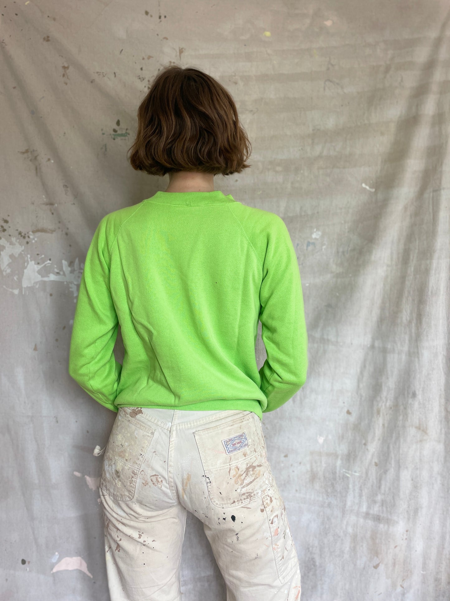 80s Blank Bright Green Sweatshirt
